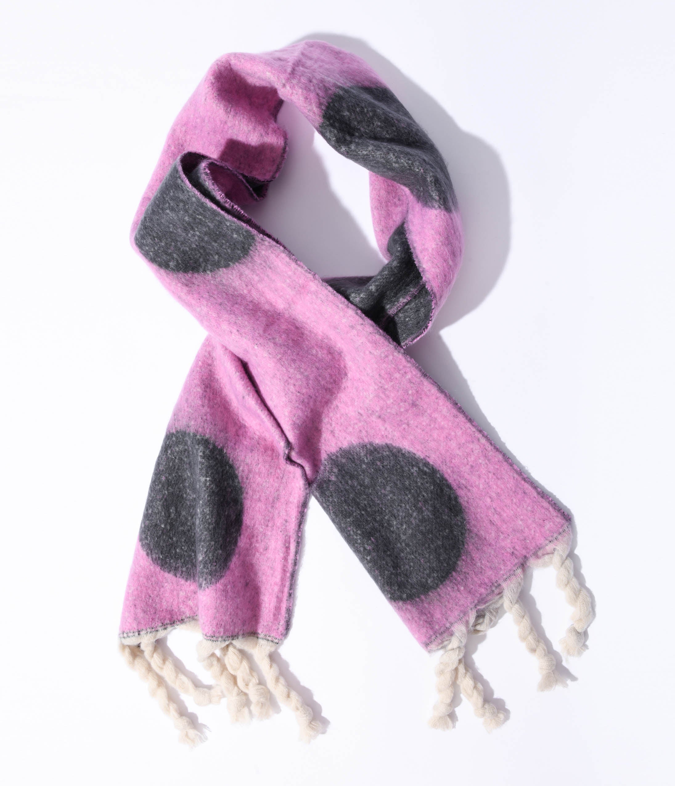 Stylish Pink & Grey Large Polka Dot Scarf for Women - Soft Winter Fashion Accessory - Perfect for Office, Travel and Cold Weather Outfits