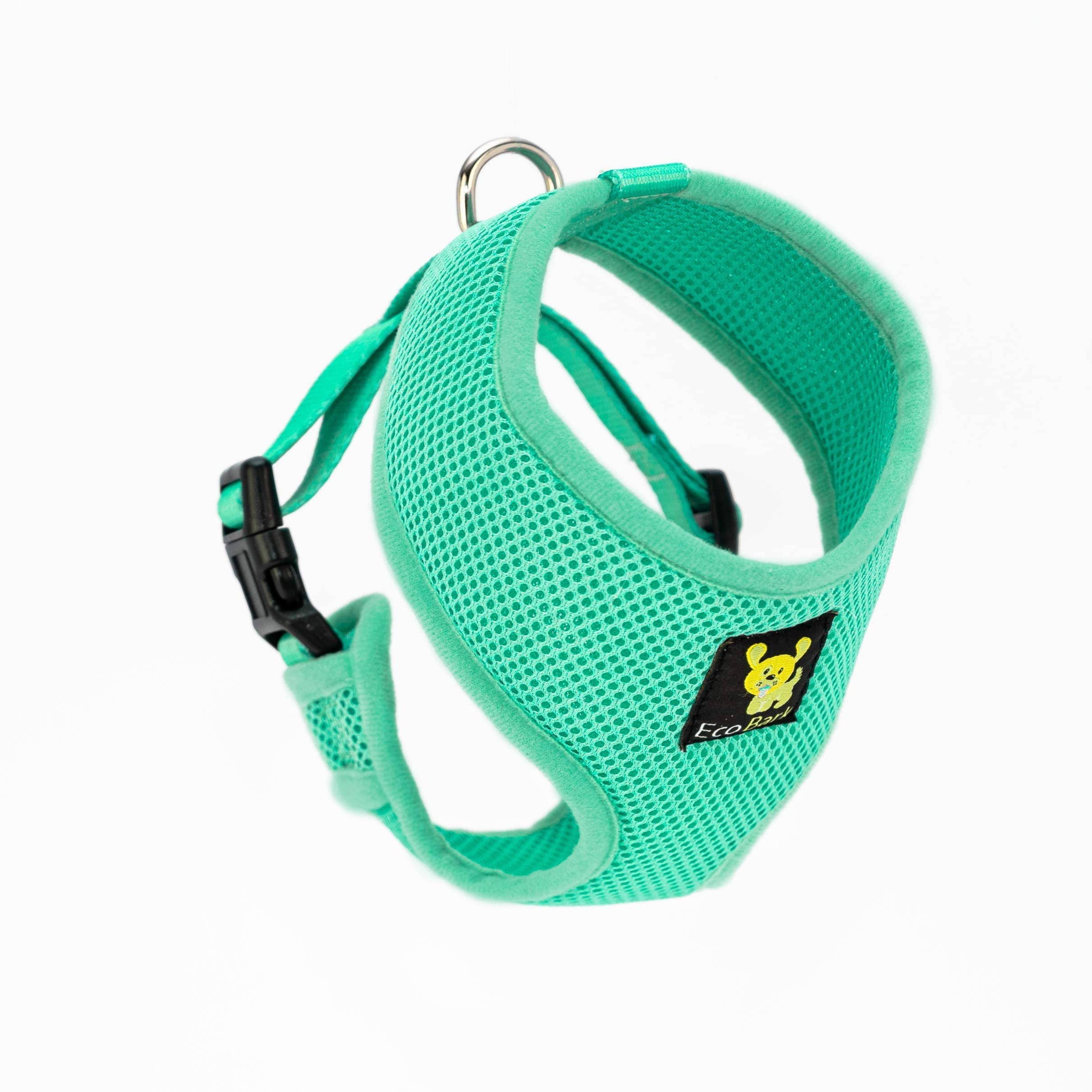 EcoBark Eco-Friendly No Pull Dog Harness for Small, Toy & Teacup Dogs - Soft Mesh Comfort Vest with Luxurious Padding - Adjustable Overhead Design (XS, Turquoise Mint) - Perfect for Walking, Training & Outdoor Adventures