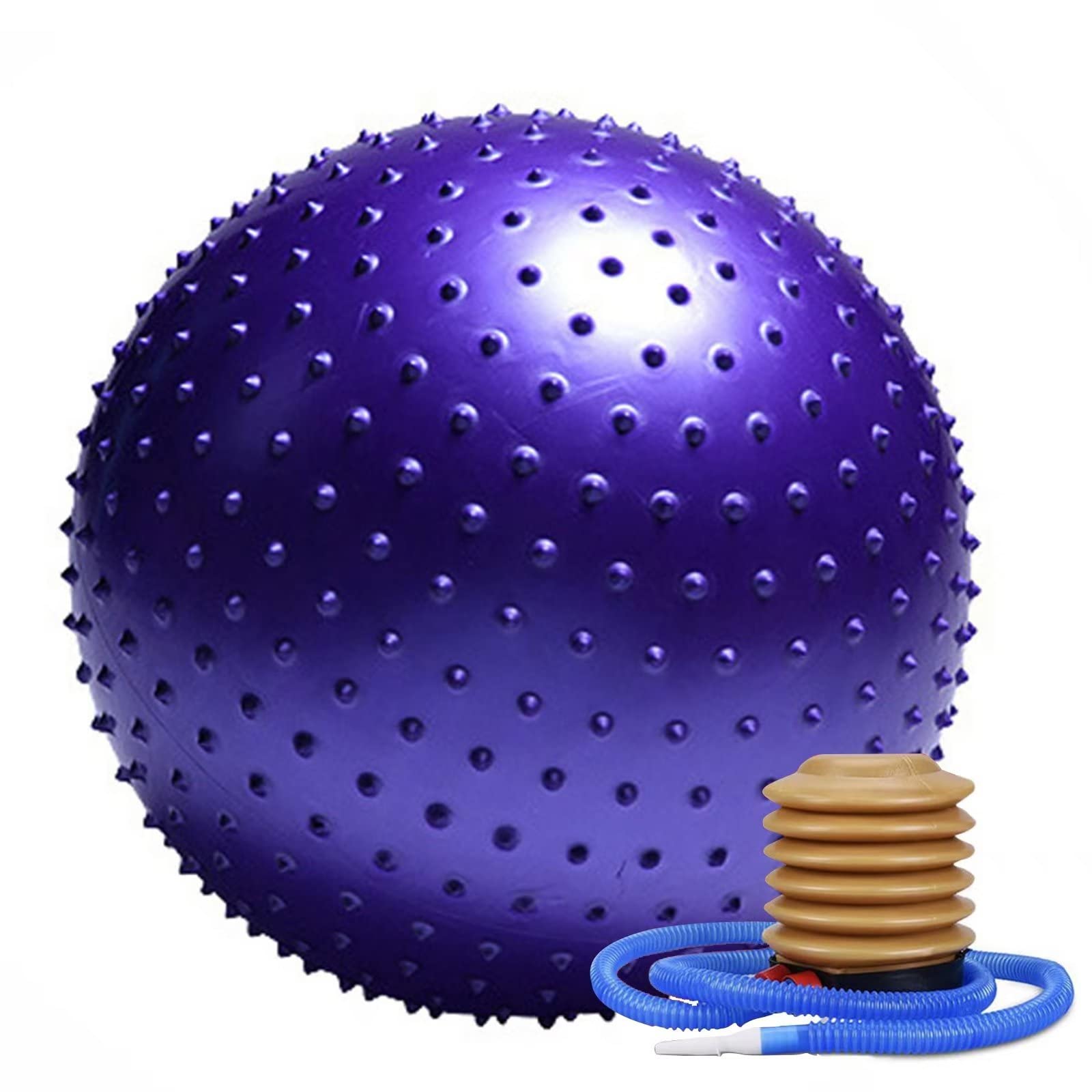 55cm Anti-Burst Exercise Ball for Pilates, Yoga, Pregnancy & Physical Therapy - Improves Balance, Stability & Core Strength - Perfect for Gym, Home Office & Birthing Ball (Purple)
