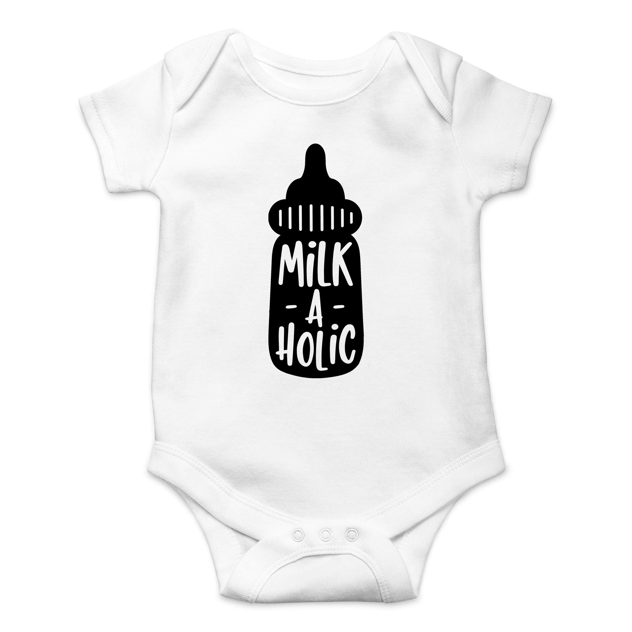 Funny Milk-A-Holic Baby Bodysuit - Cute Unisex Newborn Romper Outfit for Boys & Girls | AW Fashions Infant Clothes for Playtime & Photo Shoots