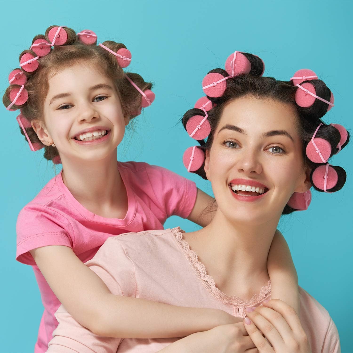 APOEM Pink Sponge Hair Rollers - 12 Count Soft Foam Hair Curlers for Overnight Styling | Perfect for Beach Waves, Bedhead Curls & DIY Salon Looks at Home
