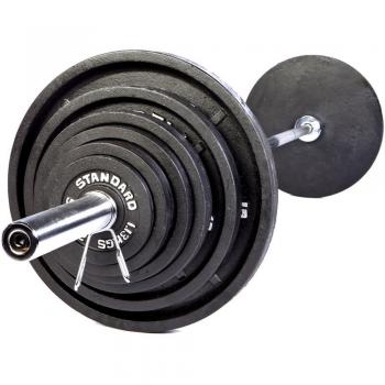 Troy USA Sports BOSS 300 Black Olympic Weightlifting Set with Chrome Bar - Professional Gym Equipment for CrossFit & Home Workouts