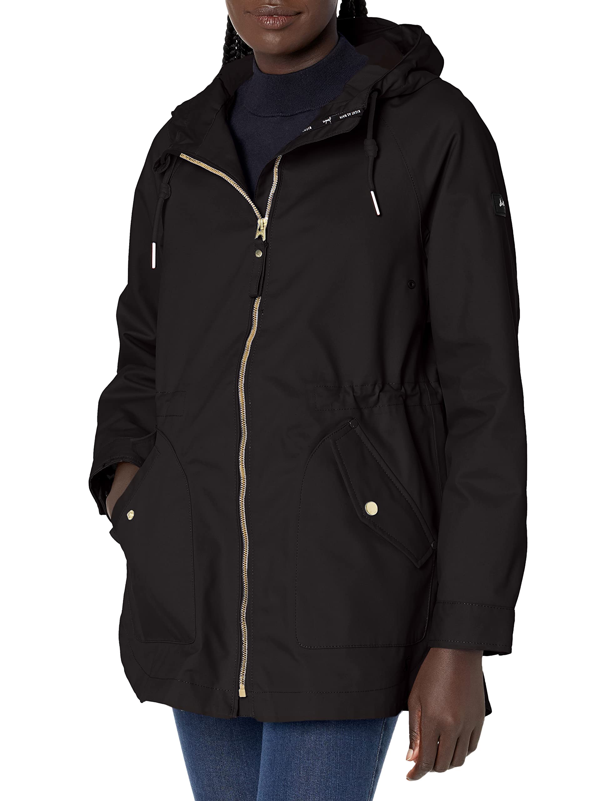 Joules Women's Waterproof Raincoat - Lightweight Windproof Jacket for Outdoor Activities, Commuting & Travel