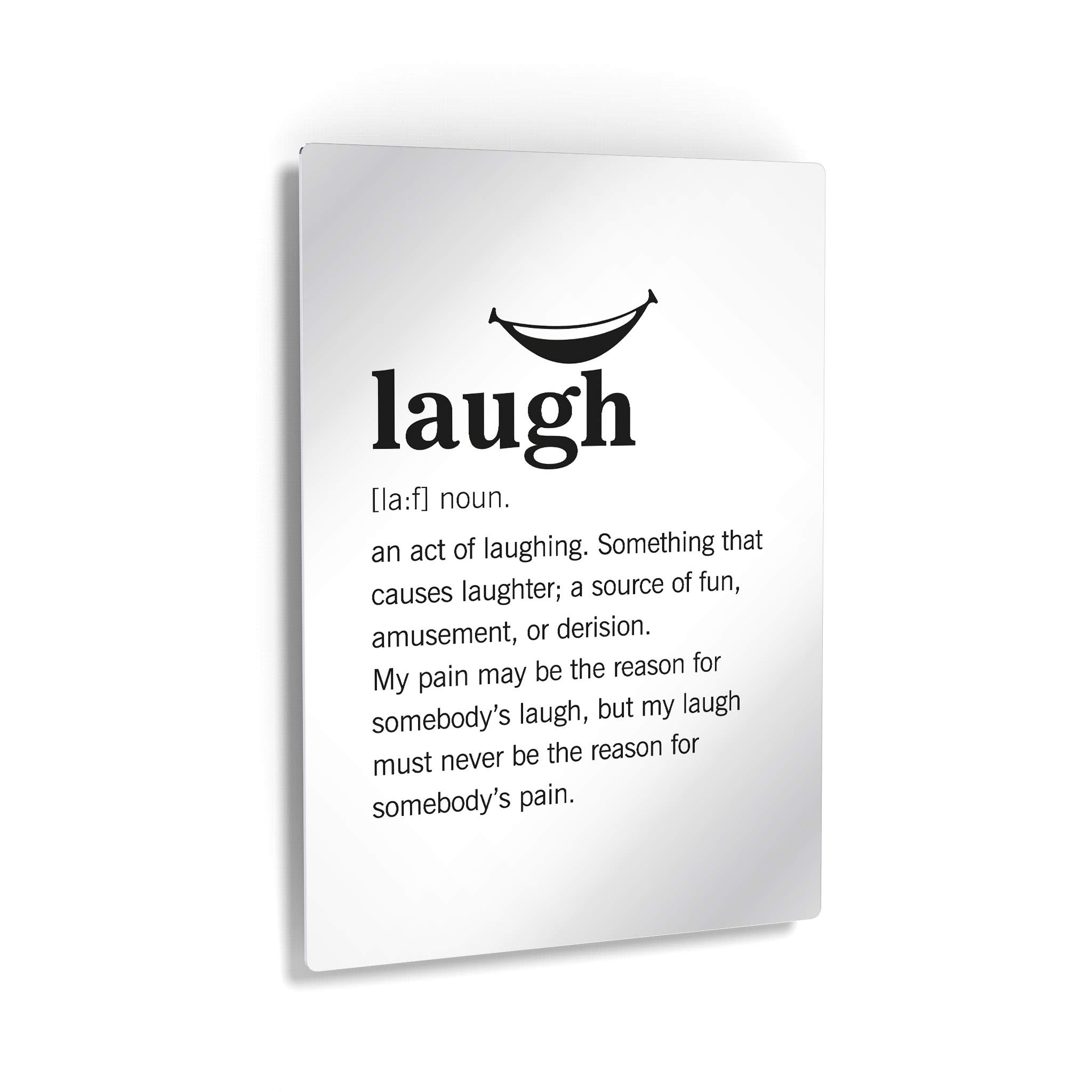 Funny Laugh Definition Metal Print - Smile Art Design Dictionary Quote Wall Art for Bathroom, Bedroom & Living Room - Ready to Hang Home Decor (40x30 Inches, Made in USA) - Perfect for Gifts, Housewarming & Humorous Home Décor
