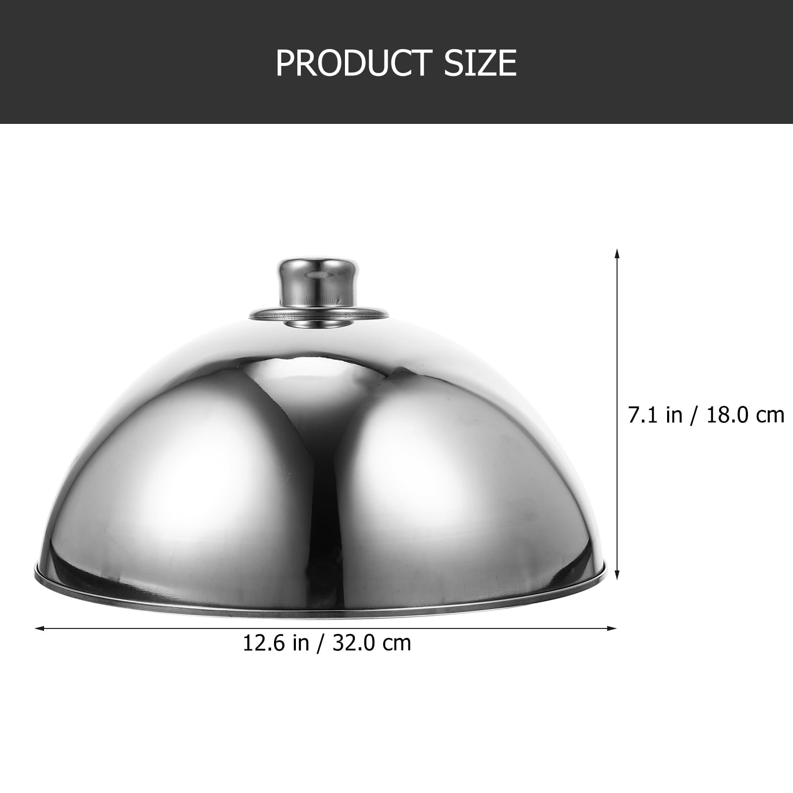 Yardwe 12.5 Inch Stainless Steel Food Dome Cover - Silver Plate Dust Cover for Home & Restaurant Use | Perfect for Buffets, Catering, and Food Display Protection