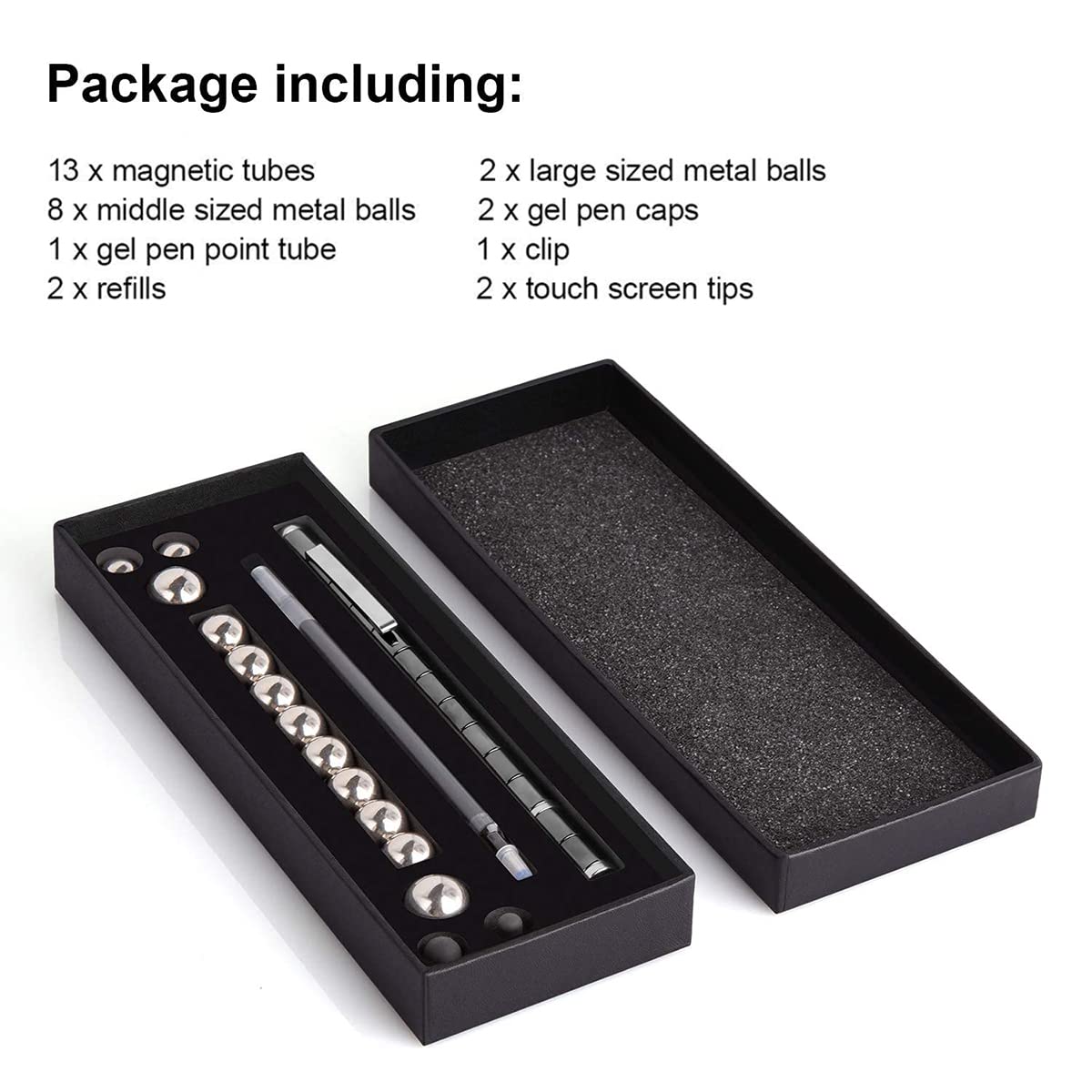 Magnetic Fidget Pen - Deformable Magnet Writing Toy with Stress Relief Function, Multifunctional Crushmetric Switch Strato Pen for Office, School & Anxiety Relief - Perfect Gift for Friends & Adults (Black)