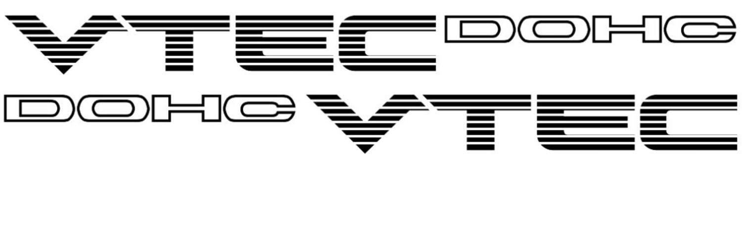 Custom Honda Civic Si DOHC VTEC Vinyl Decal Stickers (2-Piece Set) - Fits 1992-2000 Models - 16