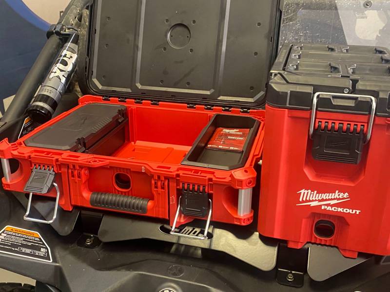 Maverick X3/Sport and Trail Mount & Rack for Milwaukee PACKOUT Boxes & Coolers - Heavy-Duty Storage Solution for Off-Road Adventures, Camping, and Work Sites