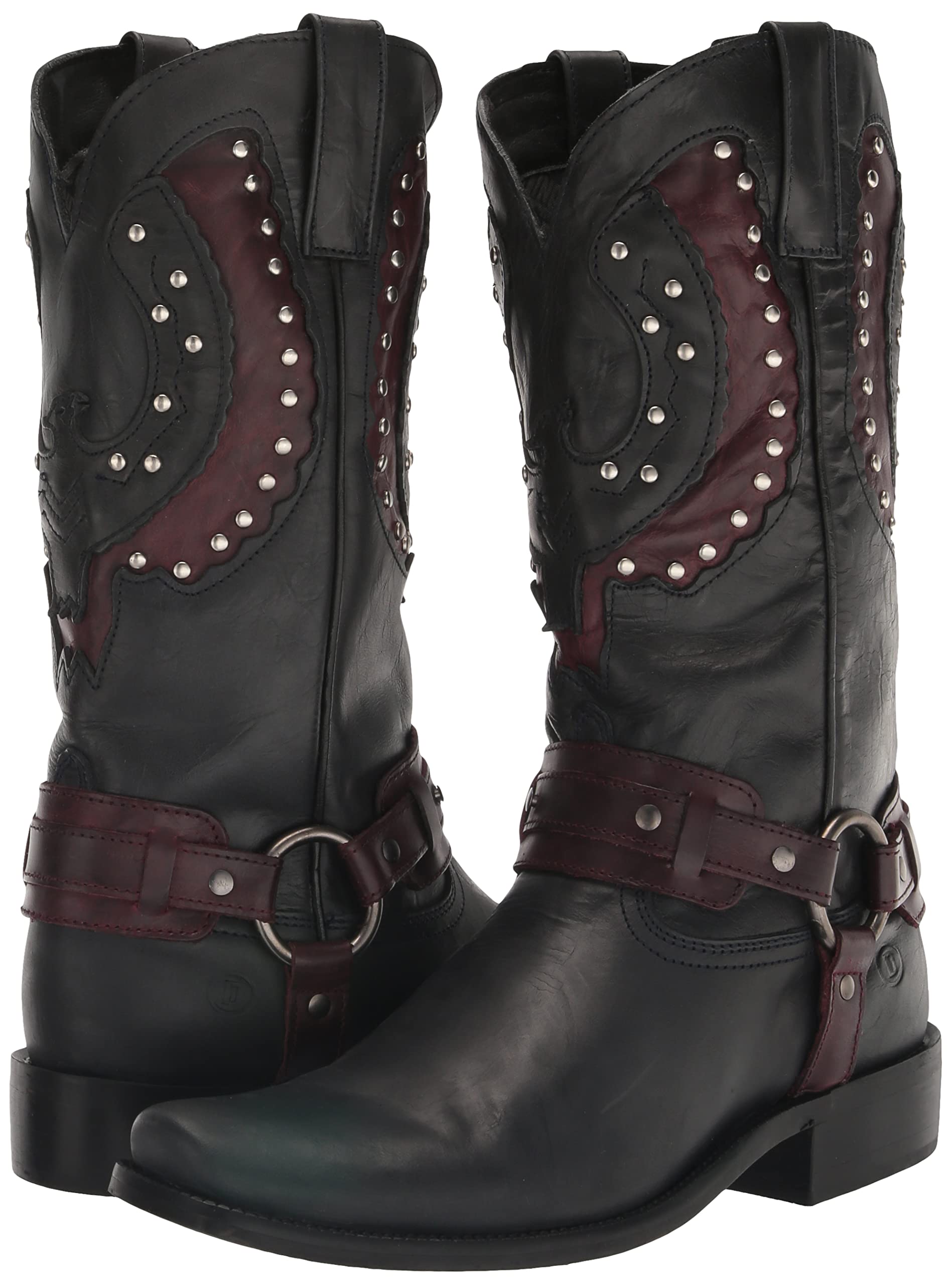 Dingo Men's War Eagle Studded Square Toe Pull-On Casual Boots - Mid Calf Western Boots for Men, Brown Leather Cowboy Boots | Perfect for Country Dancing, Rodeo & Everyday Wear