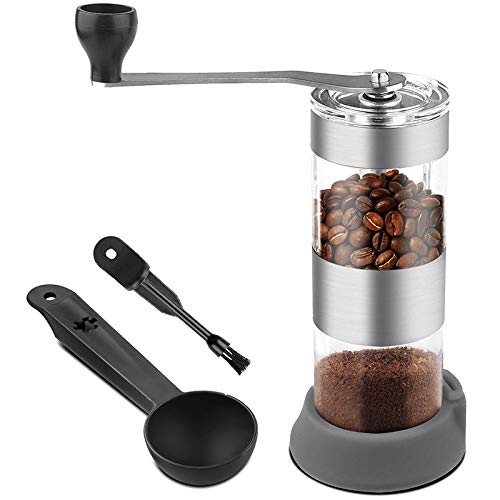 Premium Manual Coffee Grinder - Portable Conical Ceramic Burr Mill for Espresso, French Press & Travel | Durable Stainless Steel Hand Crank Coffee Bean Grinder for Home, Camping & Office Use