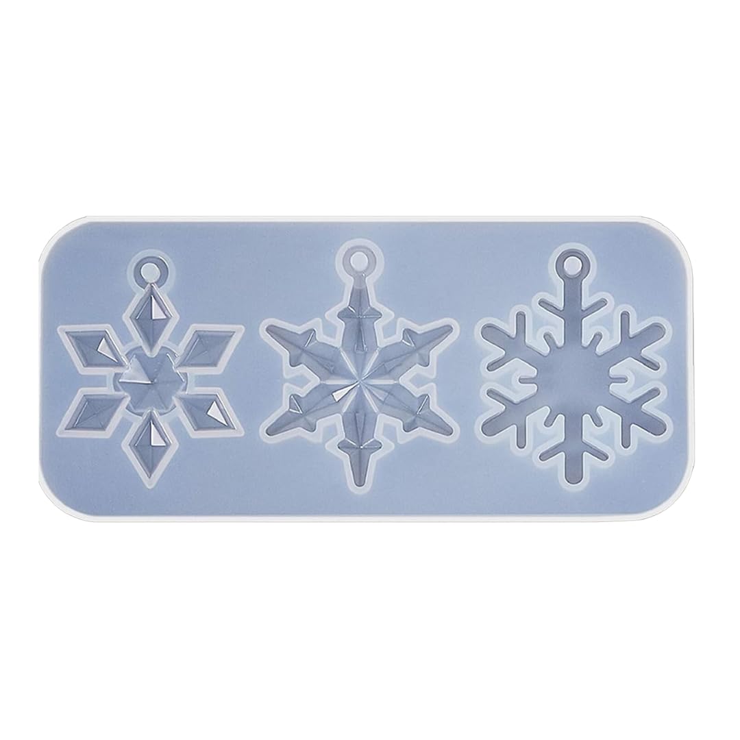 SODEE® Snowflake Shaped DIY Jewelry Pendant Casting Molds - Epoxy Resin Molds for Handmade Necklaces, Earrings & Charms - Perfect for Christmas Decorations & Winter Craft Projects