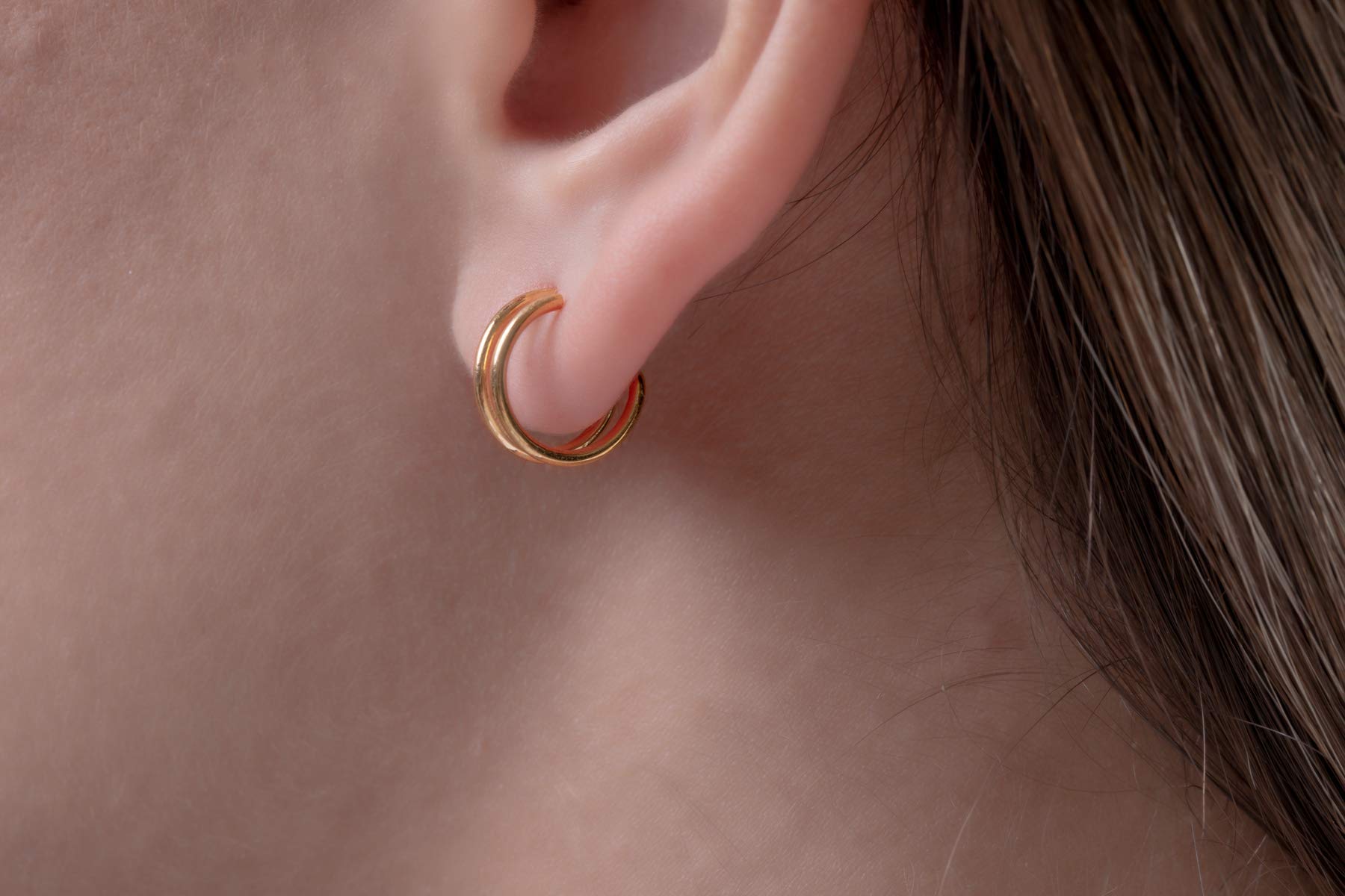9K, 14K & 18K Solid Gold Hoop Earrings for Women | Handmade Secondary Piercing Hoops | Unique Best Friend Gift & Special Occasion Jewelry for Her | Perfect for Everyday Wear, Date Nights & Gifting