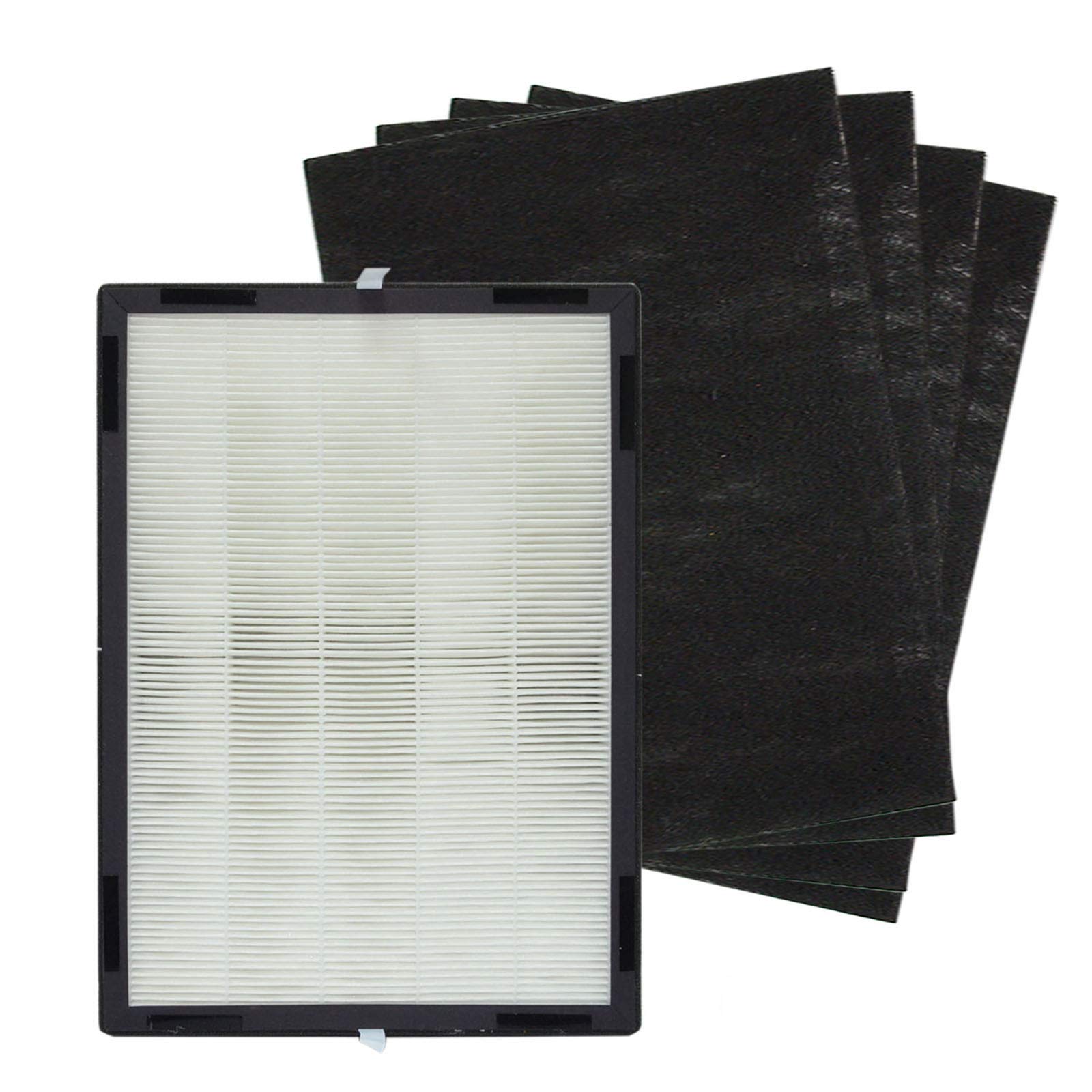 PUREBURG Replacement Filter Set Compatible with Hunter HP700 Medium Console Air Purifier - H13 True HEPA Filter & 4 Activated Carbon Pre-Filters for Dust, Pollen, Pet Dander, Smoke, VOCs - Perfect for Home, Office, and Bedroom Air Purification