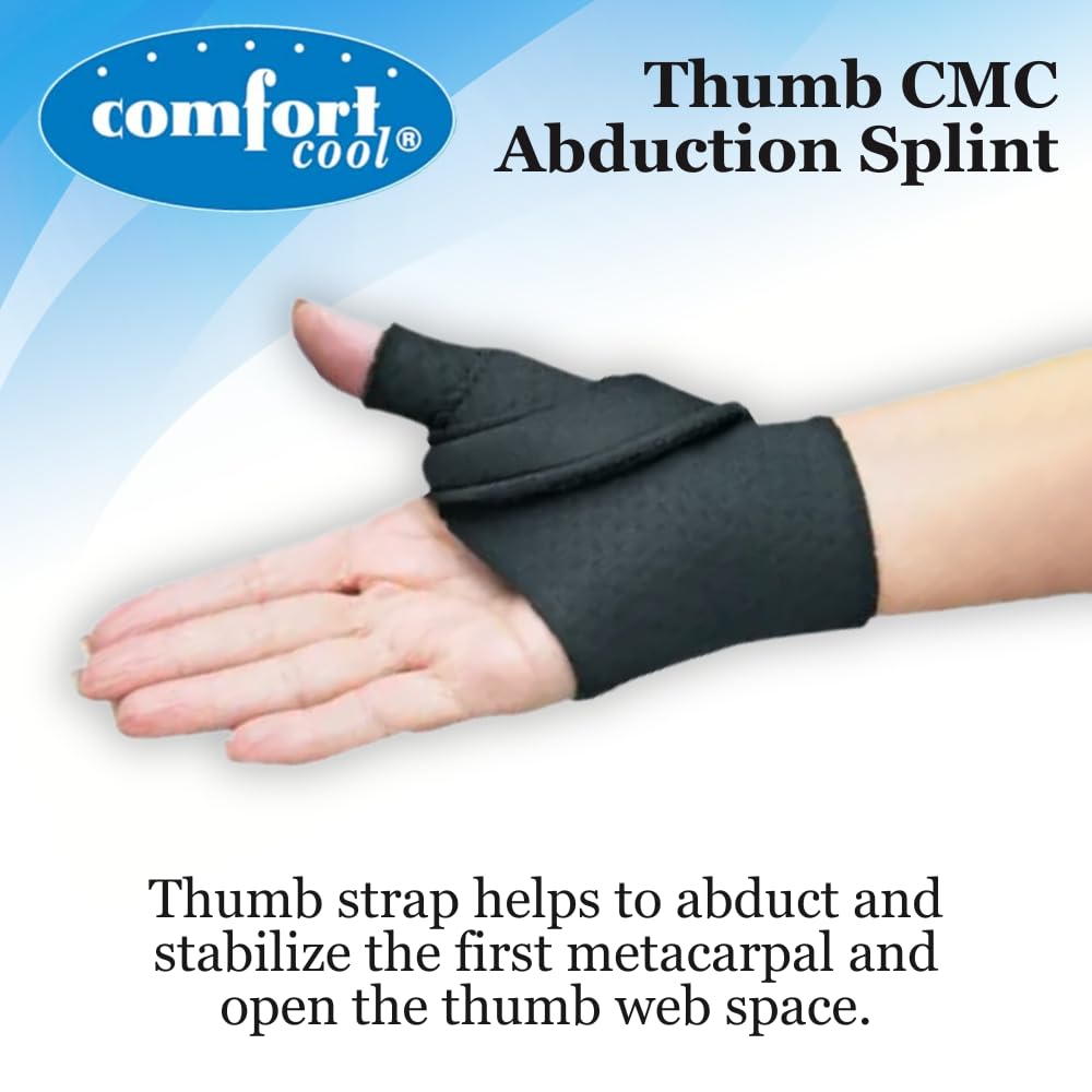 Comfort Cool 48582 Thumb CMC Abduction Splint - Large Plus Size for Right Hand | Ideal for Arthritis, Carpal Tunnel & Post-Surgery Support