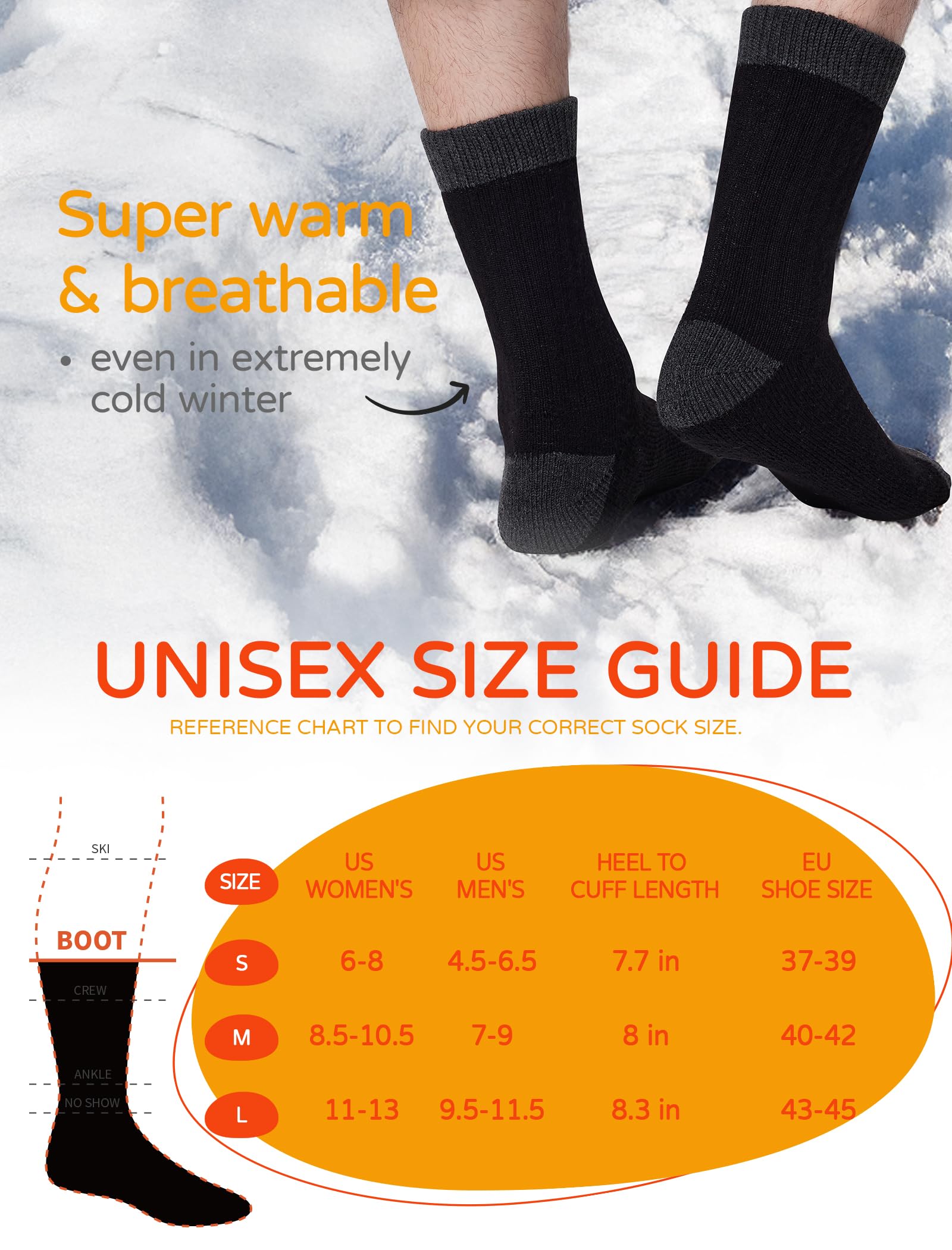 Premium Alpaca Wool Socks for Men & Women - 2 Pairs Moisture Wicking Thermal Crew Socks for Hunting, Hiking & Outdoor Activities - Soft Warm Winter Socks for Camping, Travel & Daily Wear