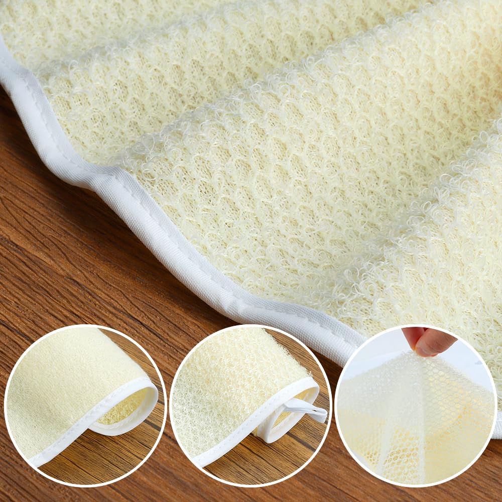 Exfoliating Body Scrubber Wash Cloths - 3 Pack for Face & Body, Loofah Exfoliator Towel & Wash Rags - Perfect for Daily Skincare, Shower & Spa Exfoliation