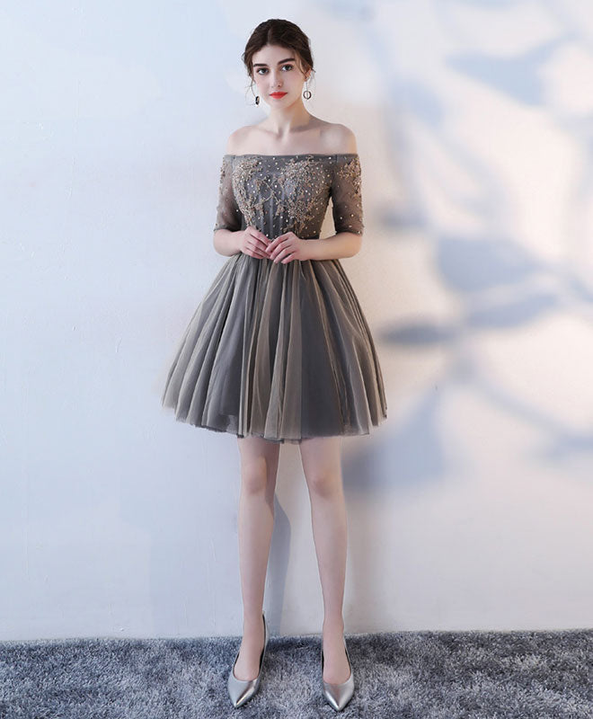 Elegant A-Line 1/2 Sleeve Lace Short Prom Dress for Homecoming, Party, and Special Occasions - Perfect for Dances, Weddings, and Formal Events