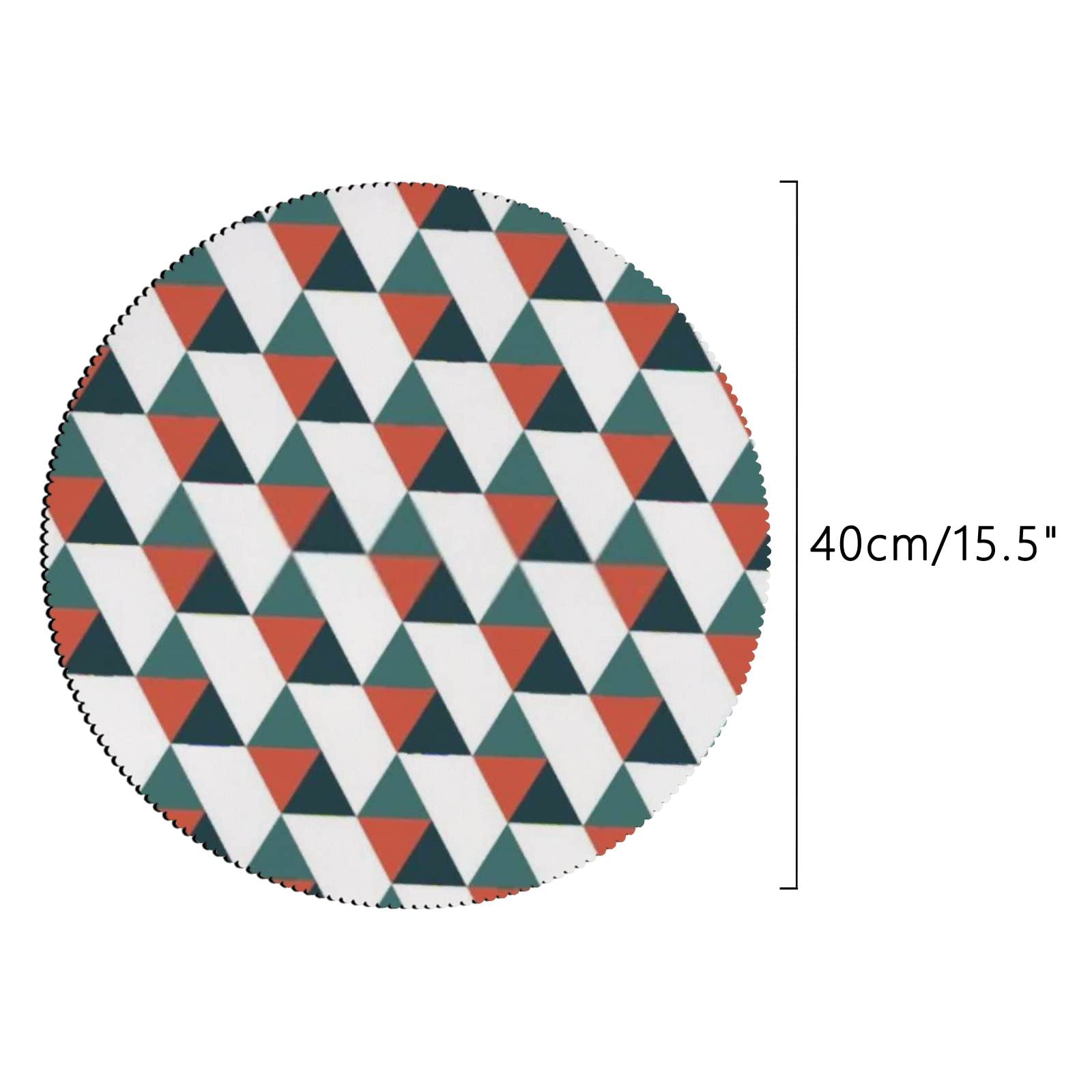 Round Non-Slip Placemats Set of 4 - 15.75 Inch Heat-Resistant Polyester Table Mats with Geometric Pattern for Dining, Kitchen Decor - Washable & Durable for Everyday Use & Dinner Parties