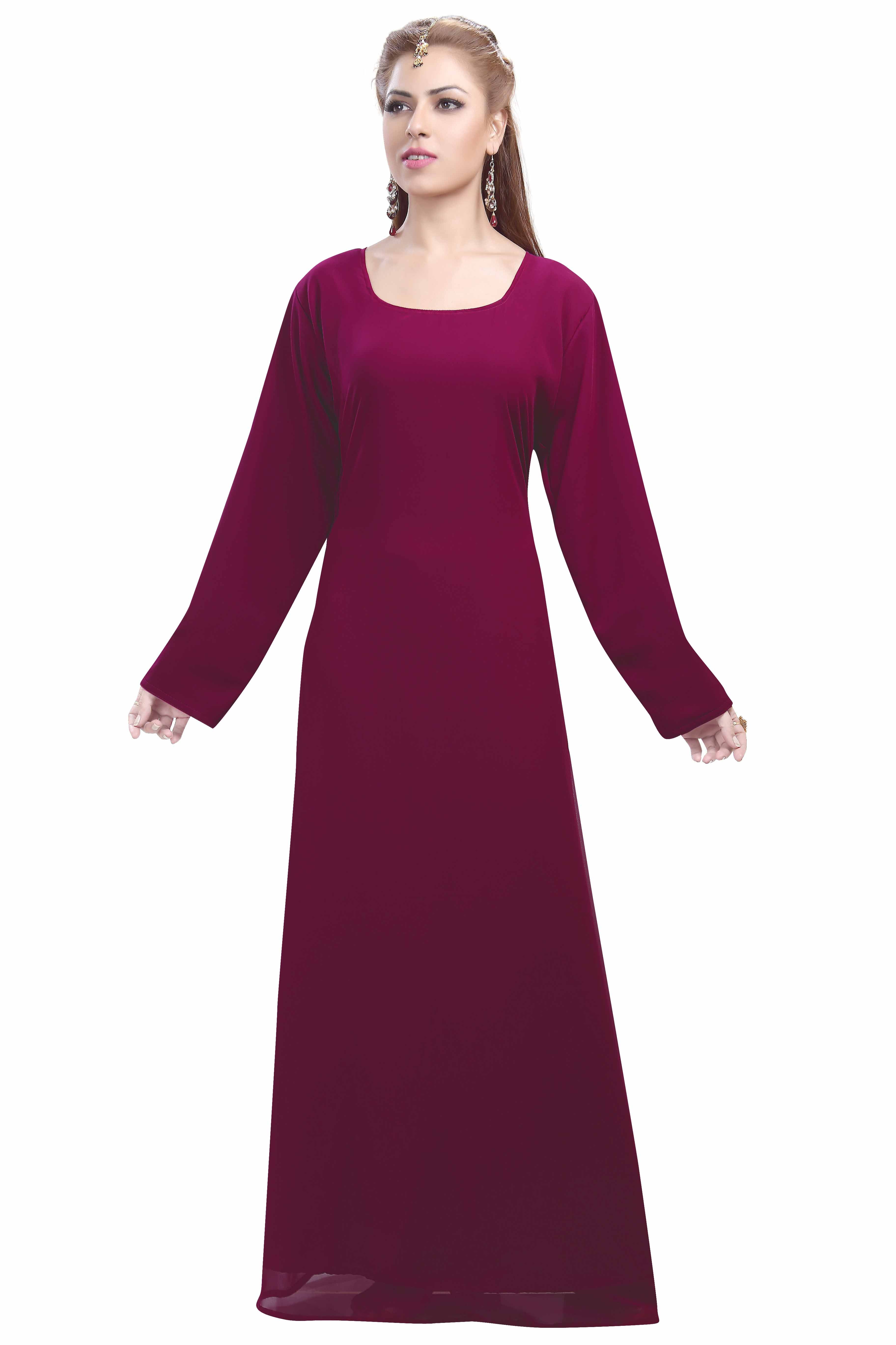 Elegant Plain Maxi Gown Night Dress for Women - Soft Comfortable Sleepwear for Home & Travel