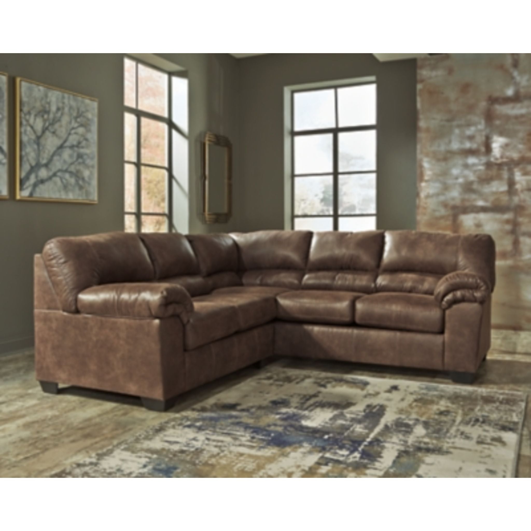 Bladen 2-Piece Sectional Sofa Set - Modern L-Shaped Couch with Reversible Chaise for Living Room, Apartment & Lounge (Gray Fabric) - Perfect for Small Spaces & Family Gatherings