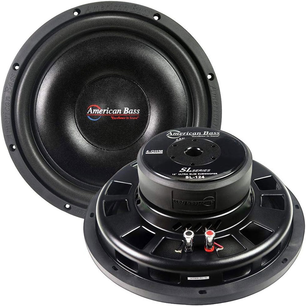 American Bass SL124 12-Inch 500W Single 4 Ohm Car Subwoofer - Premium Bass for Trucks, SUVs & Custom Car Audio Systems