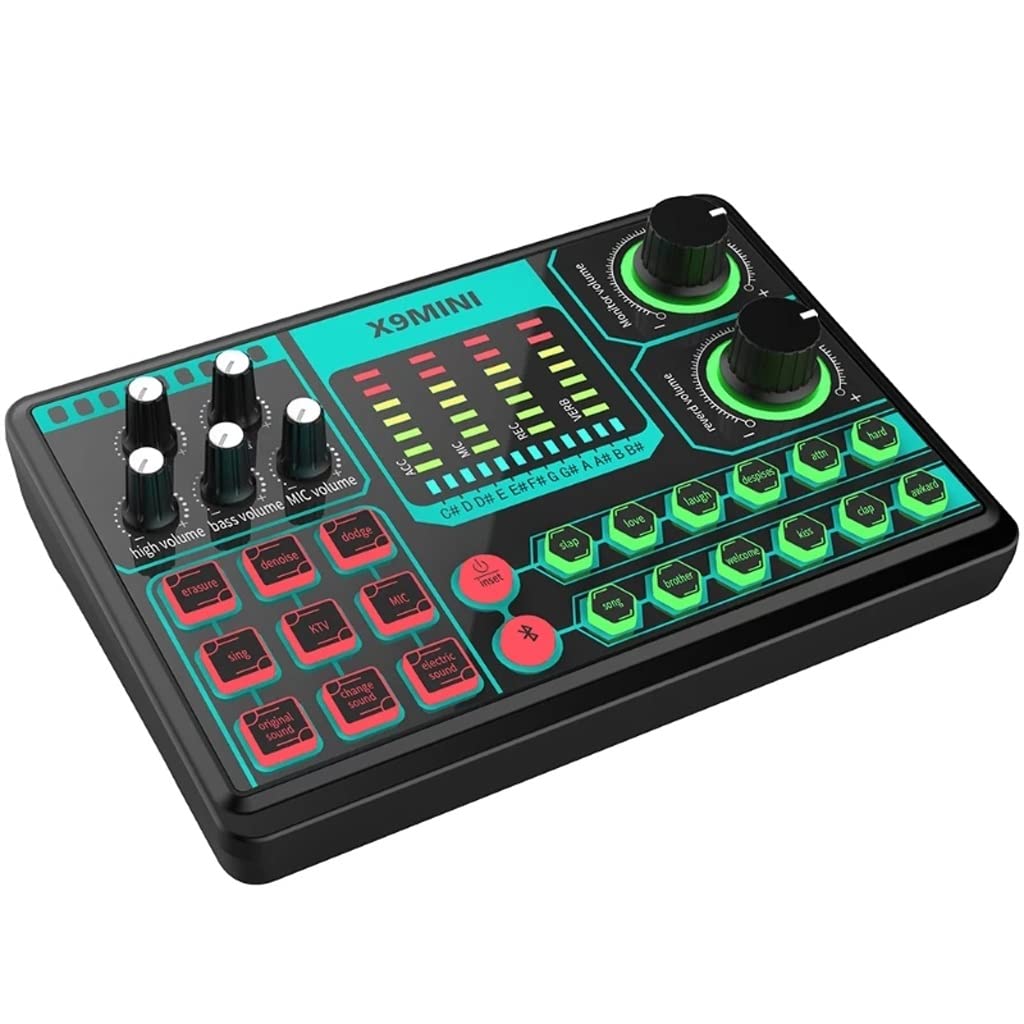 X9 Mini Computer External Sound Card - USB Audio Interface for PC, Phone, Live Streaming, Recording & Mixing | Portable Home Studio Setup for Podcasting, Gaming & Music Production