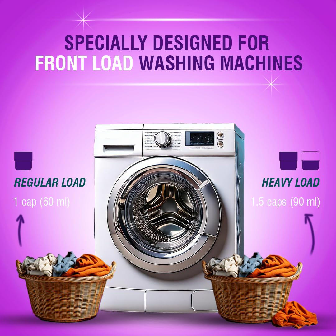 Beco Matic Front Load Washing Machine Liquid Detergent - 2 Liters | Natural Laundry Detergent for Tough Stain Removal | Lavender & Vanilla Scent | Chemical-Free Formula Preserves Fabric Brightness | 100% Eco-Friendly & Biodegradable | Perfect for HE Washers, Baby Clothes & Sensitive Skin