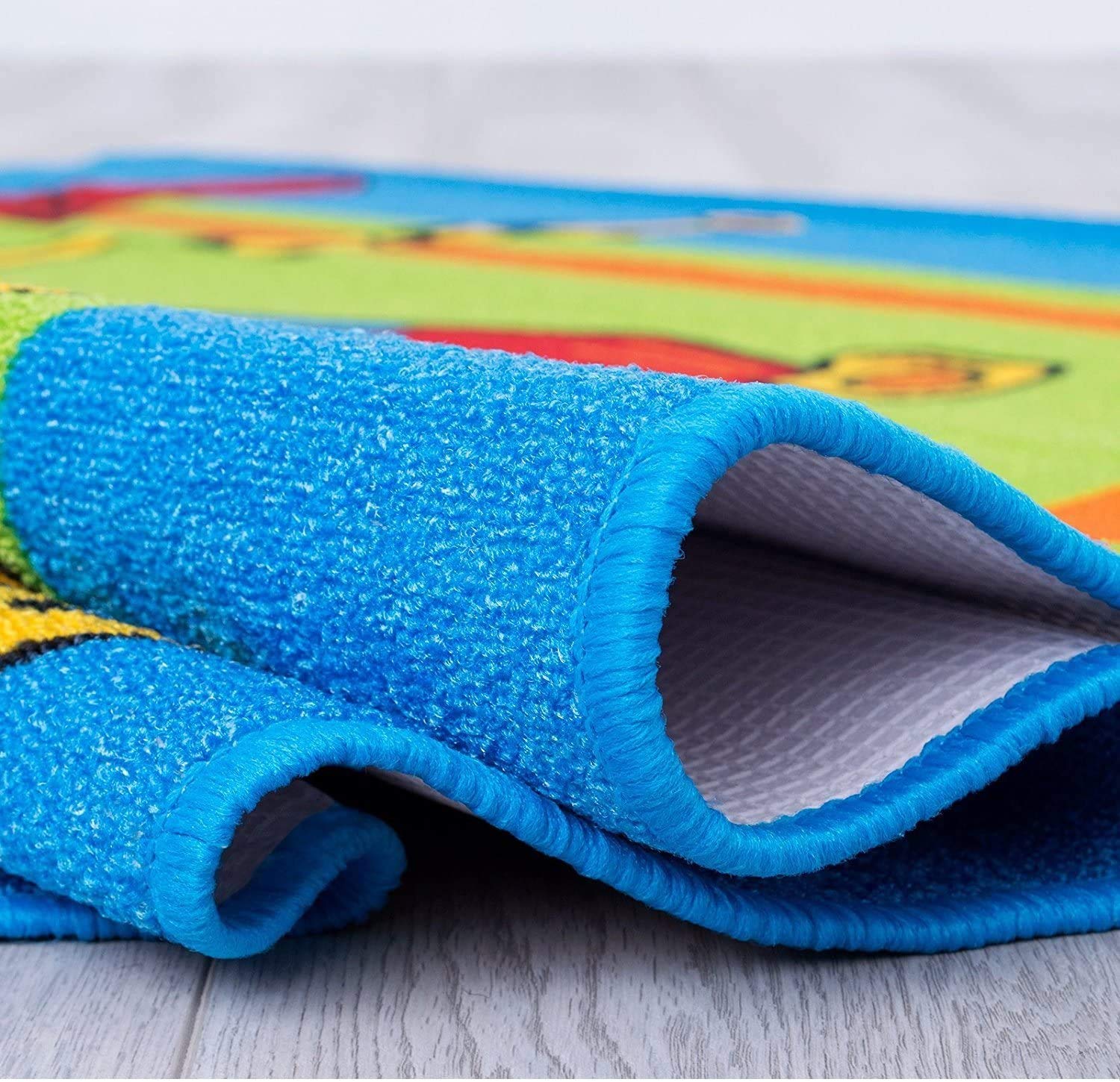 Kids Fire Station Play Mat - 5x7 Feet Non-Slip Gel Back Area Rug with Rotating Ladder & Fire Hose for Educational Fun | Perfect for Nursery, Playroom & Toddler Bedroom Decor