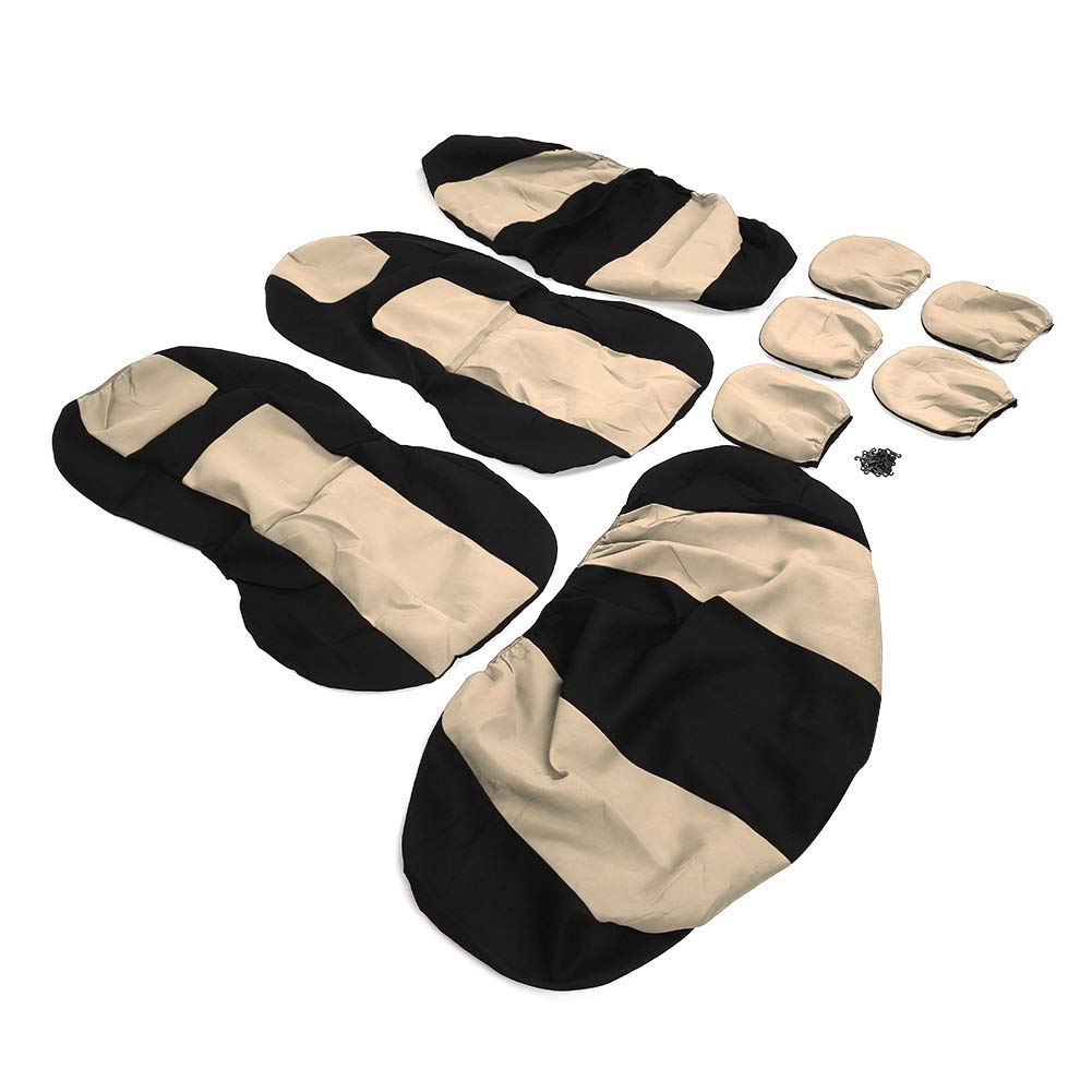 Universal 9-Piece Breathable Car Seat Cover Set - Non-Slip, Scratch-Proof Seat Protectors for 5-Seat Vehicles | Perfect for Daily Commuting, Road Trips & Interior Protection
