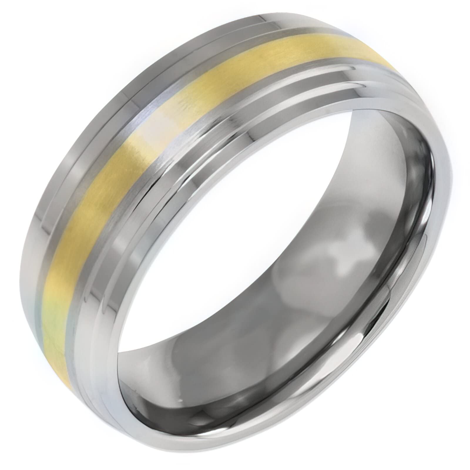 14K Gold Titanium Men's Wedding Band Ring - 6mm Width, Size 10.5 - Perfect for Engagement, Anniversary & Special Occasions