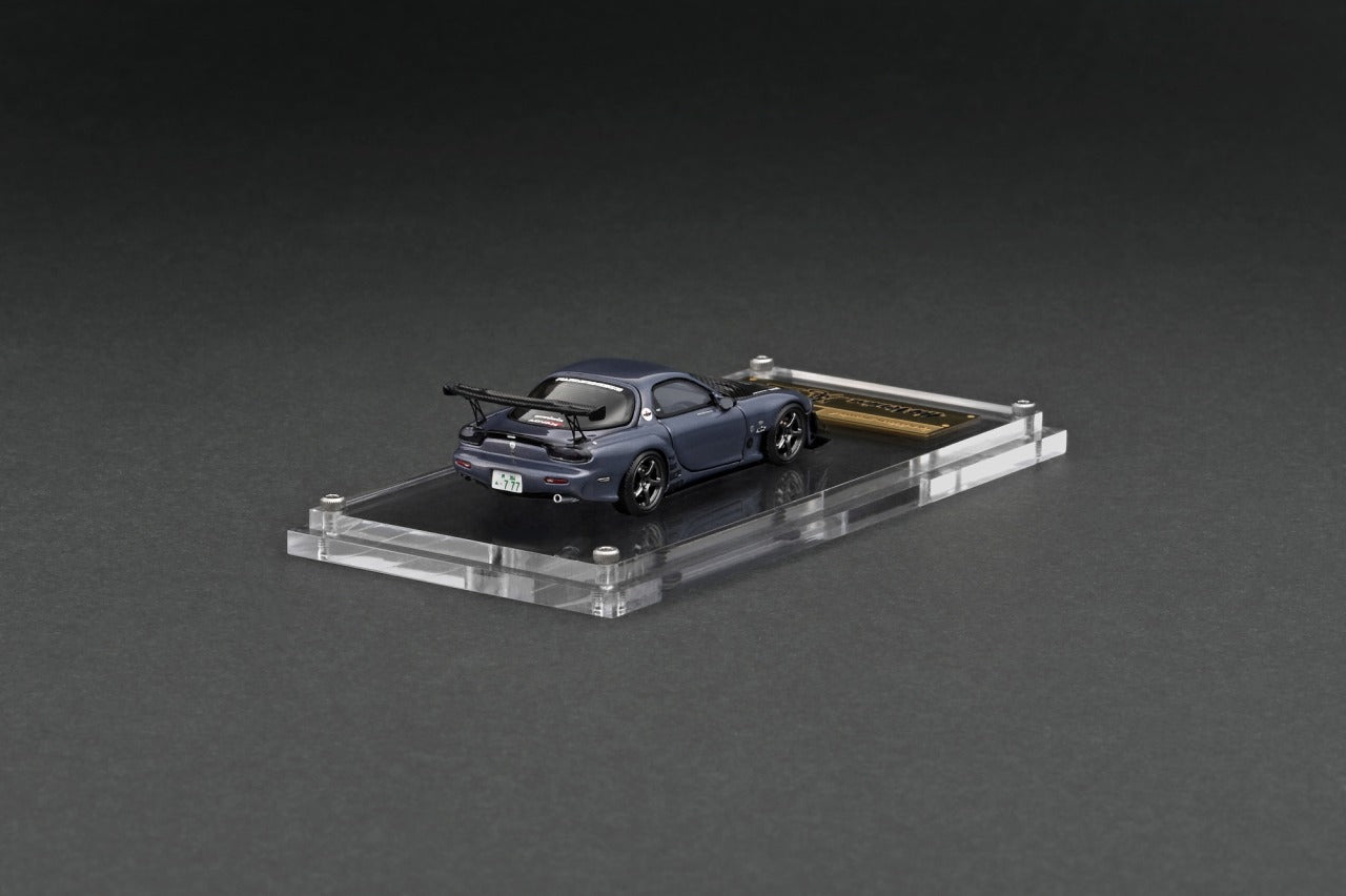 1:64 Scale Mazda RX-7 FD3S FEED Demon King Diecast Model Car in Gun Metallic - Collectible Japanese Tuner Car for Display, Racing Enthusiasts & Car Show Decor