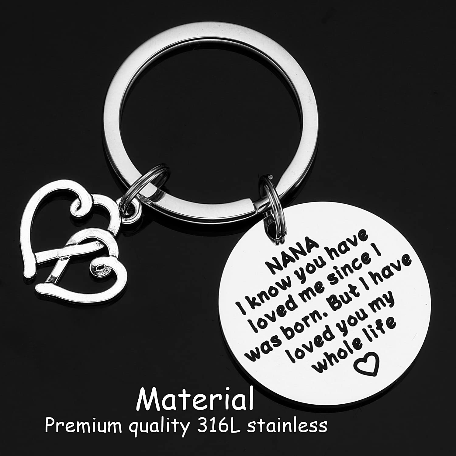 Best Nana Jewelry Gifts for Women - Engraved Bracelet & Keychain Set - Perfect Birthday, Mother's Day & Grandparents Day Presents