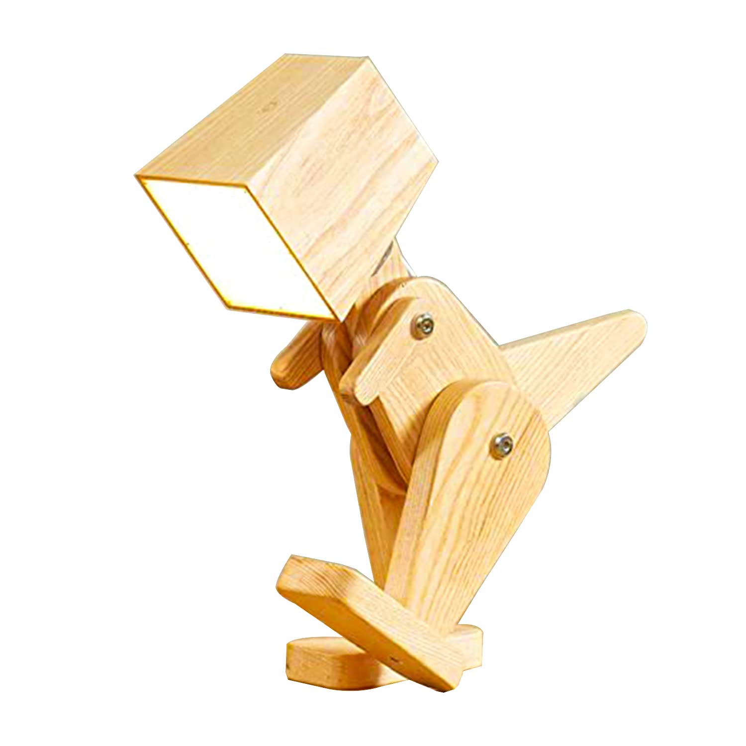 Wooden Dinosaur Table Lamp - Adjustable Touch Control Dimmable Night Light for Kids Room, Bedroom, Study & Office | Cute Animal Desk Lamp with Warm White Light | Perfect for Night Reading, Nursery Decor & Gift Giving (Nature Theme)