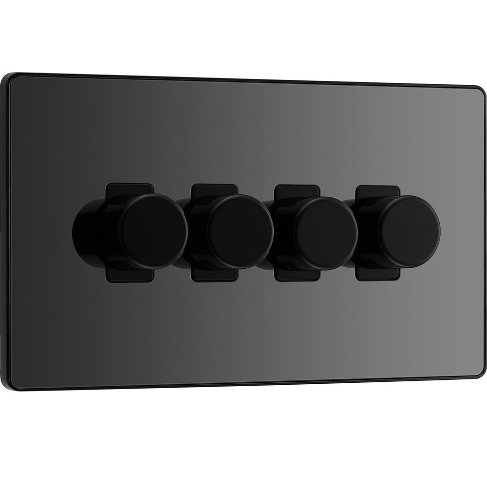 BG Evolve Black Chrome 4G Dimmer Switch PCDBC84B - Smart Lighting Control for Home & Office Automation