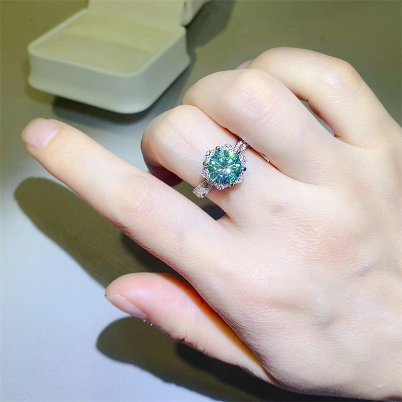 2 Carat Moissanite 925 Sterling Silver Ring for Women - Durable Wedding Engagement Promise Band - Perfect for Anniversary, Proposal & Everyday Elegance