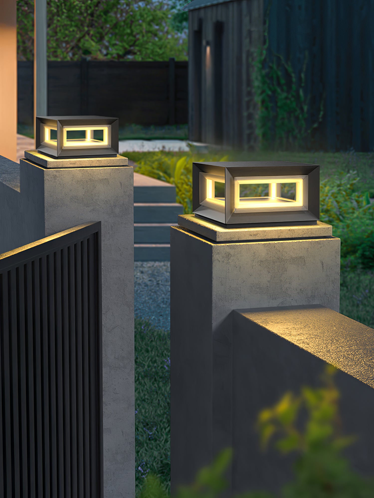 Solar Powered LED Light Cube - Modern Outdoor Post Light for Garden, Pathway, and Patio Lighting | Weatherproof & Energy Efficient
