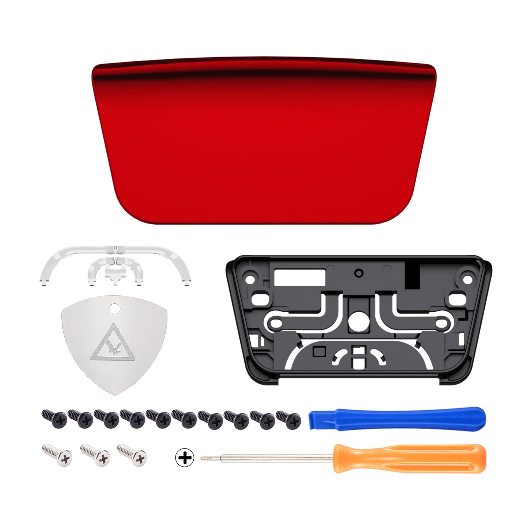 eXtremeRate Chrome Red PS5 Controller Touchpad Cover Replacement for BDM-010/020/030/040/050 - Custom Touch Pad for Enhanced Gaming Experience (Controller Not Included) - Perfect for PS5 Gaming, Streaming & Competitive Play