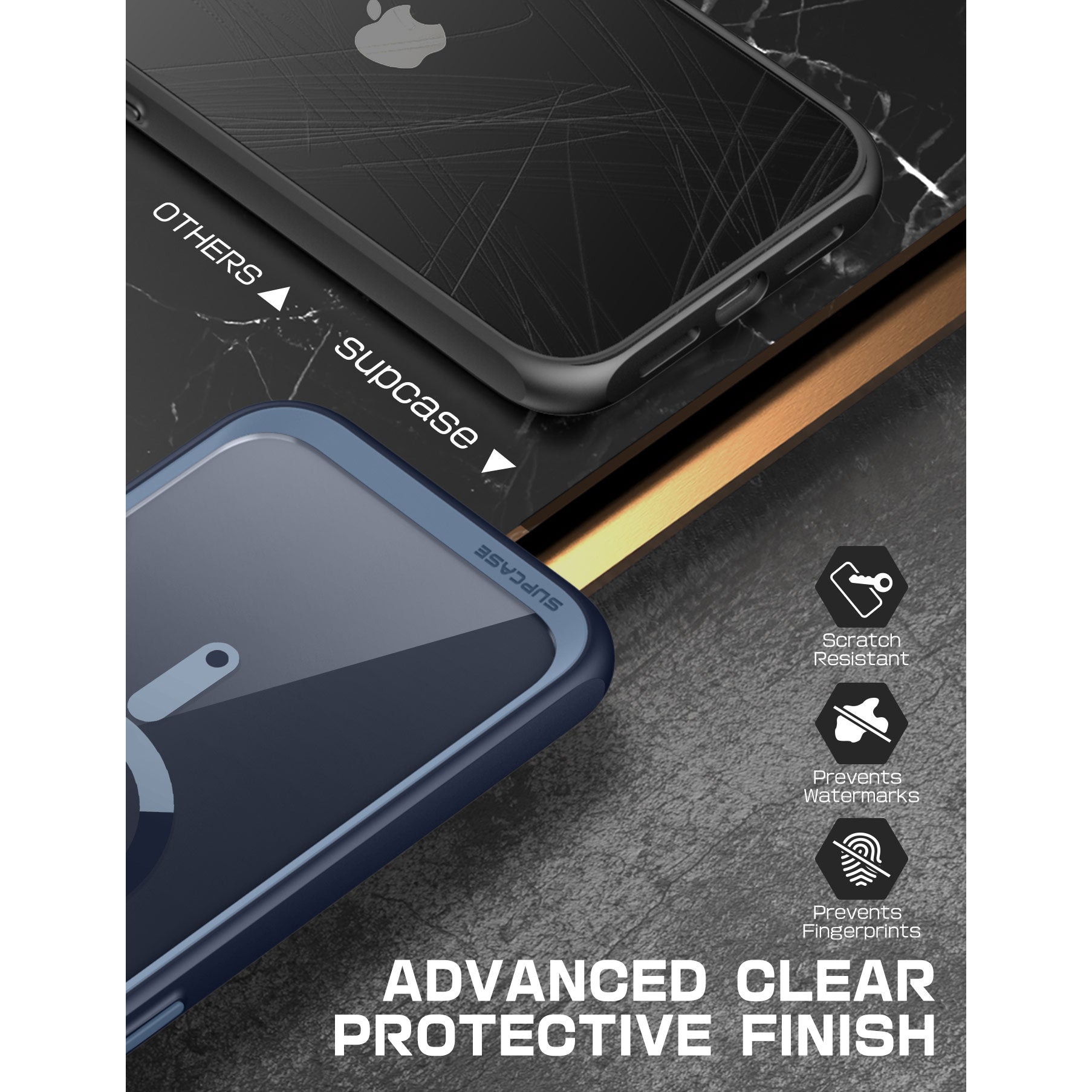 iPhone 15 Pro 6.1 Inch Unicorn Beetle MAG Slim Clear Case with MagSafe - Blue (Open Box) | Shockproof Protective Cover for Everyday Use, Work & Travel