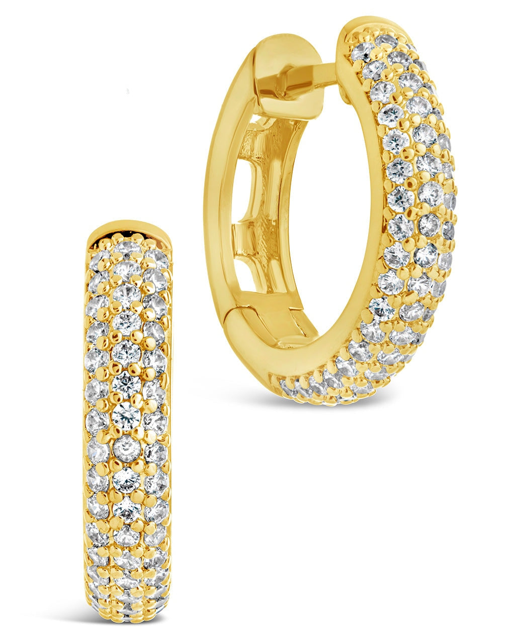 Raquel CZ Micro Hoop Earrings - 14K Gold Plated Cubic Zirconia Small Hoops for Women | Perfect for Everyday Wear, Office & Date Night