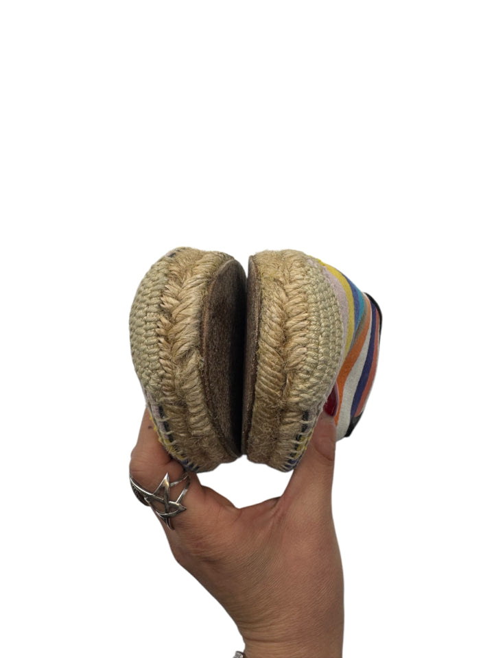 Celine Rainbow Stripe Espadrille Women's Shoes - Size 40 (US 10) | Comfortable Summer Wedges for Beach, Vacation & Casual Outfits