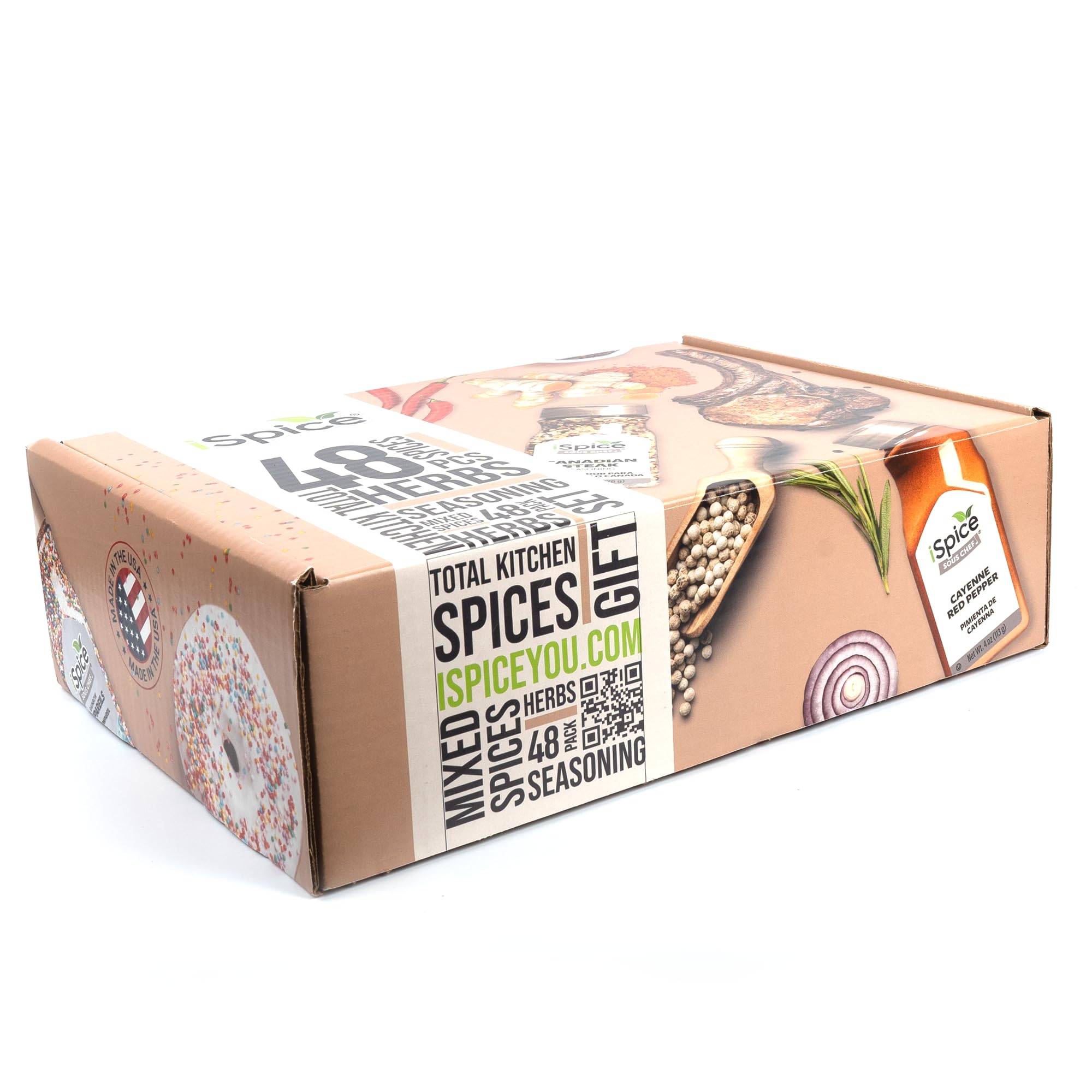 iSpice Starter Spice Set - 48 Pack Premium Herb Spices & Seasonings Kit for Cooking | Perfect Gift for Home Chefs | Ideal for Baking, Grilling & Everyday Meals