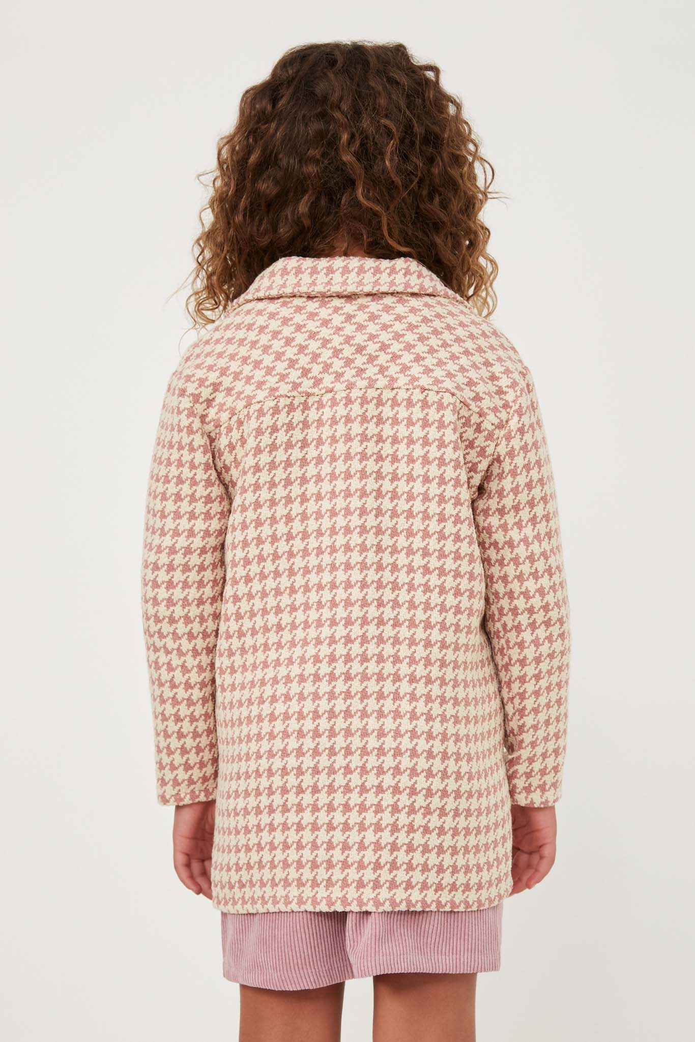 Houndstooth Patch Pocket Buttoned Soft Coat - Stylish Women's Winter Jacket for Office & Casual Wear