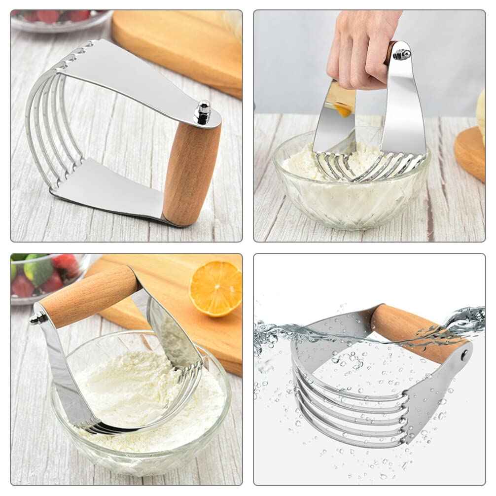 UPKOCH 2-Piece Stainless Steel Pastry Dough Scraper & Butter Cutter Set - Professional Baking Utensils for Mixing, Cutting & Kneading Dough - Perfect for Cookies, Pies, Bread & Pastry Making