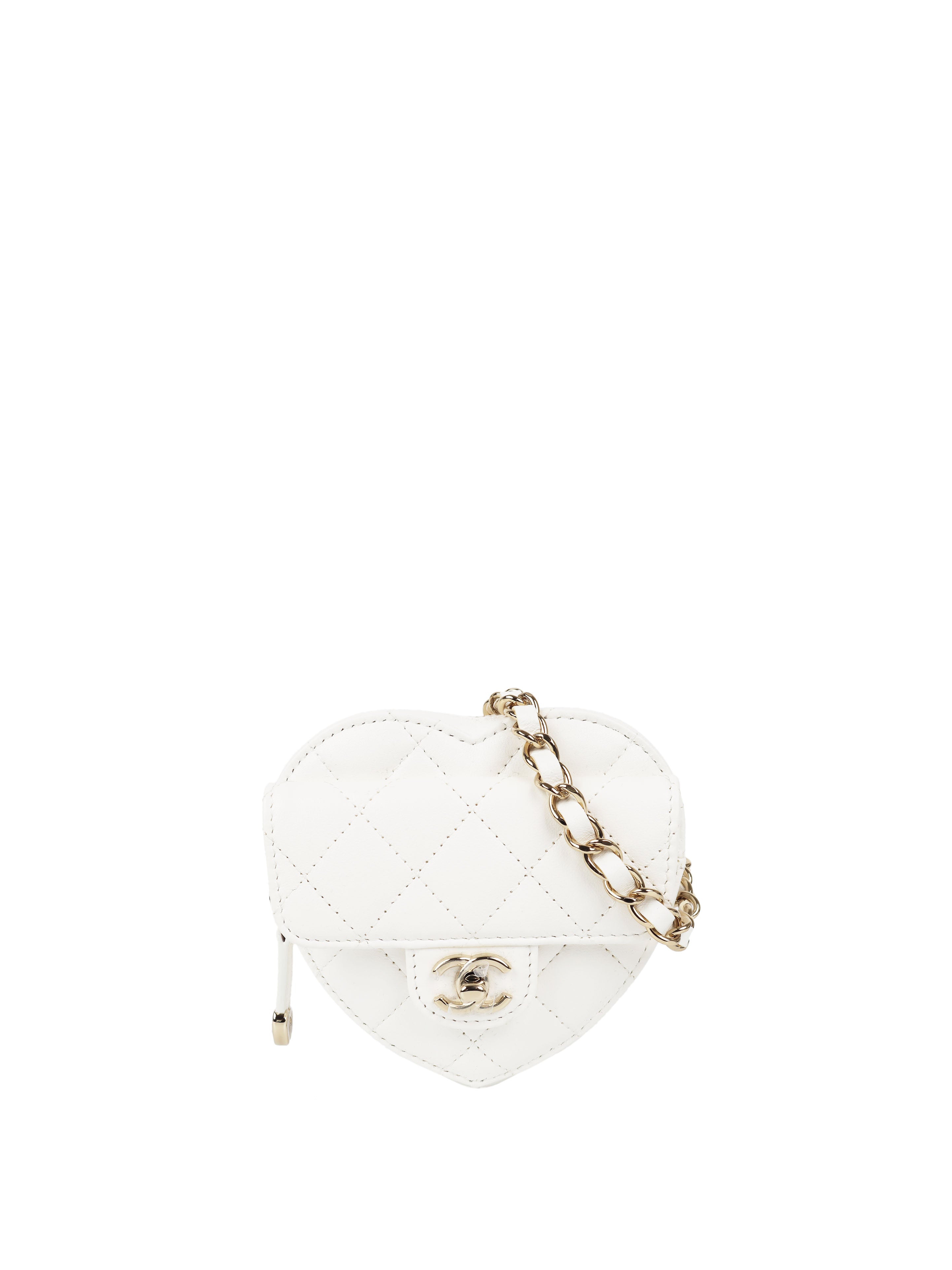 Chanel 22S White Heart Belt Bag with Light Gold Hardware - Elegant Crossbody Bag for Women, Perfect for Date Night, Parties & Special Occasions