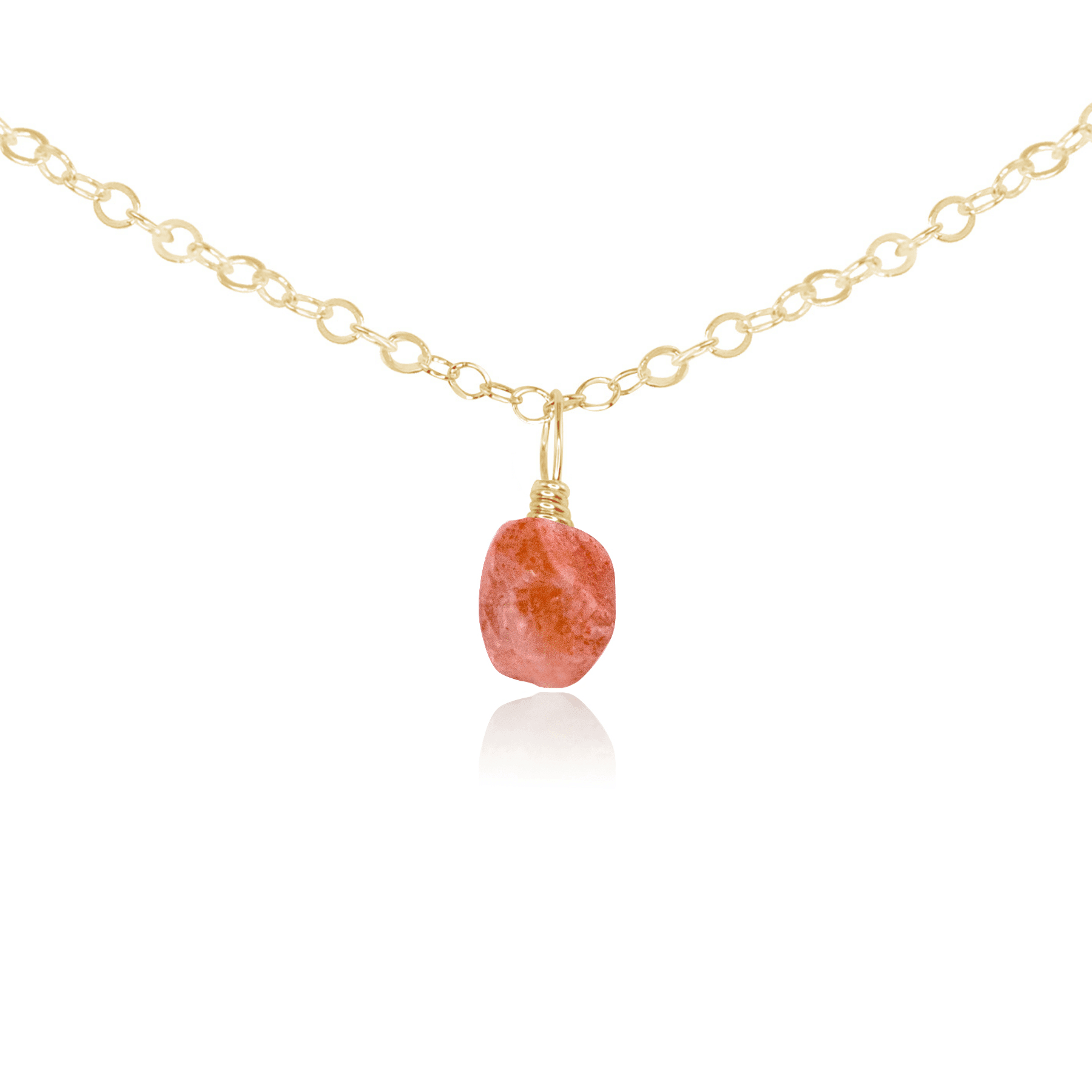 Natural Tiny Rough Sunstone Gemstone Pendant Choker Necklace for Women - Boho Crystal Healing Jewelry for Energy Balance & Spiritual Protection | Perfect for Yoga, Meditation & Everyday Wear