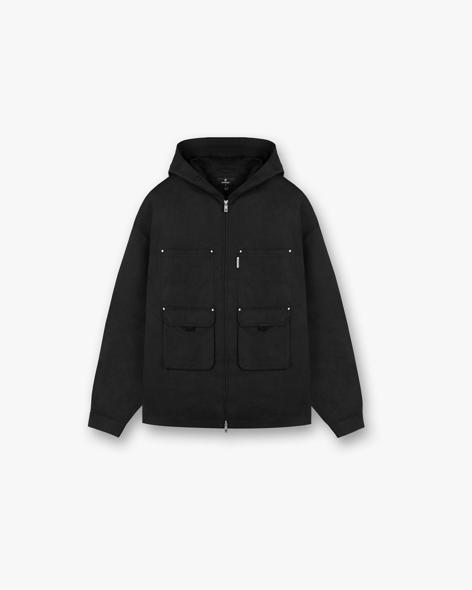 Utility Hooded Shirt for Men & Women - Jet Black | Durable Workwear & Outdoor Adventure Shirt | Perfect for Hiking, Camping & Everyday Wear