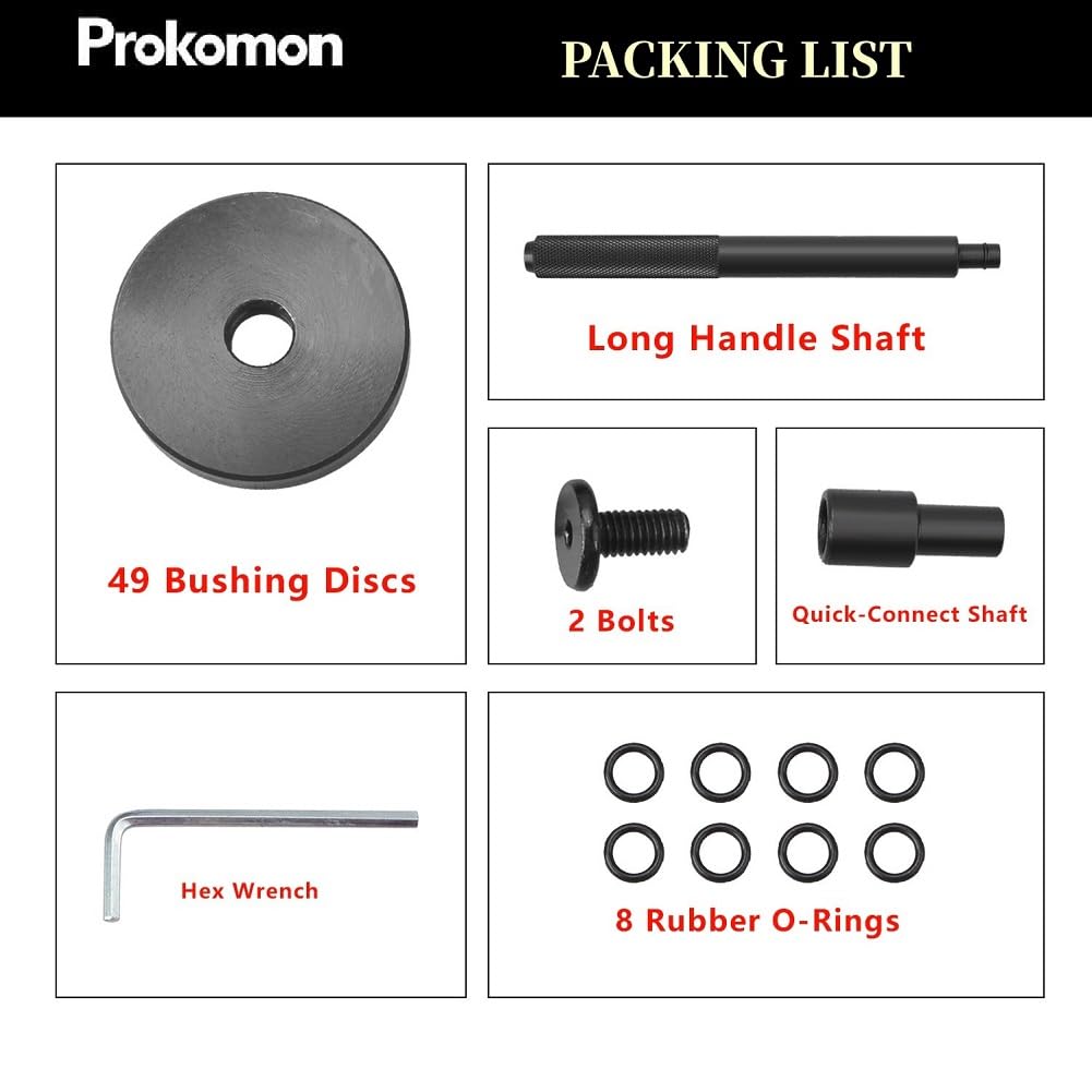 Prokomon 52-Piece Custom Bushing Driver Tool Set - Transmission Wheel Axle Bearing Race & Seal Driver Kit with Bush Removal Puller - Professional Automotive Repair Tools for Mechanics & DIY Car Maintenance