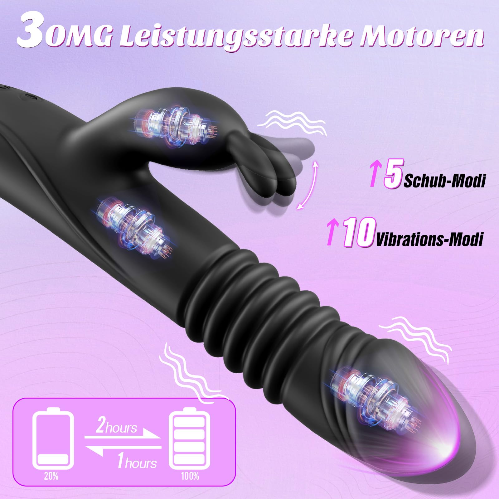 Premium Rabbit Vibrator for Women - Dual Stimulation Clitoral & G-Spot Massager - Waterproof Rechargeable Silicone Adult Sex Toy for Couples & Solo Play - Perfect for Valentine's Day & Romantic Nights