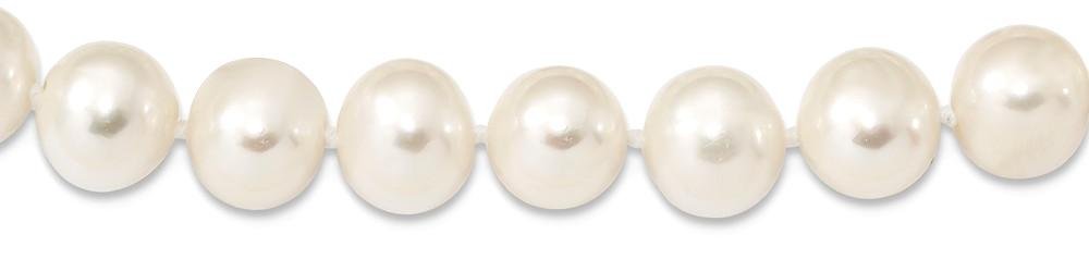 925 Sterling Silver 8mm White Freshwater Cultured Pearl Necklace for Women - Elegant Chain Jewelry Gift for Wedding, Anniversary & Special Occasions