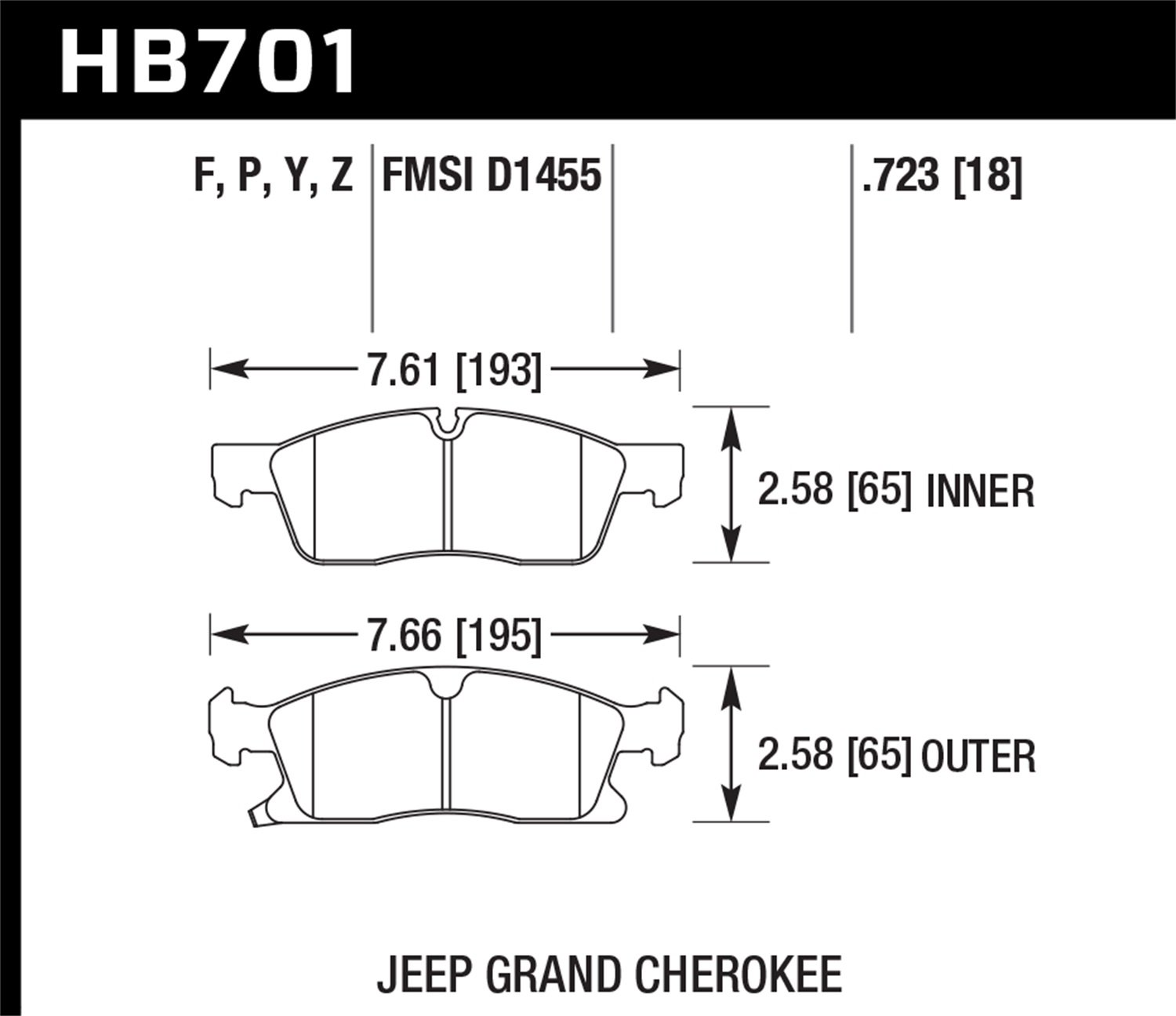 Hawk HB701P.723 Performance Brake Pads - Premium Ceramic Brake Pads for Smooth & Quiet Stopping Power | Perfect for Daily Commuting, Highway Driving & Performance Vehicles